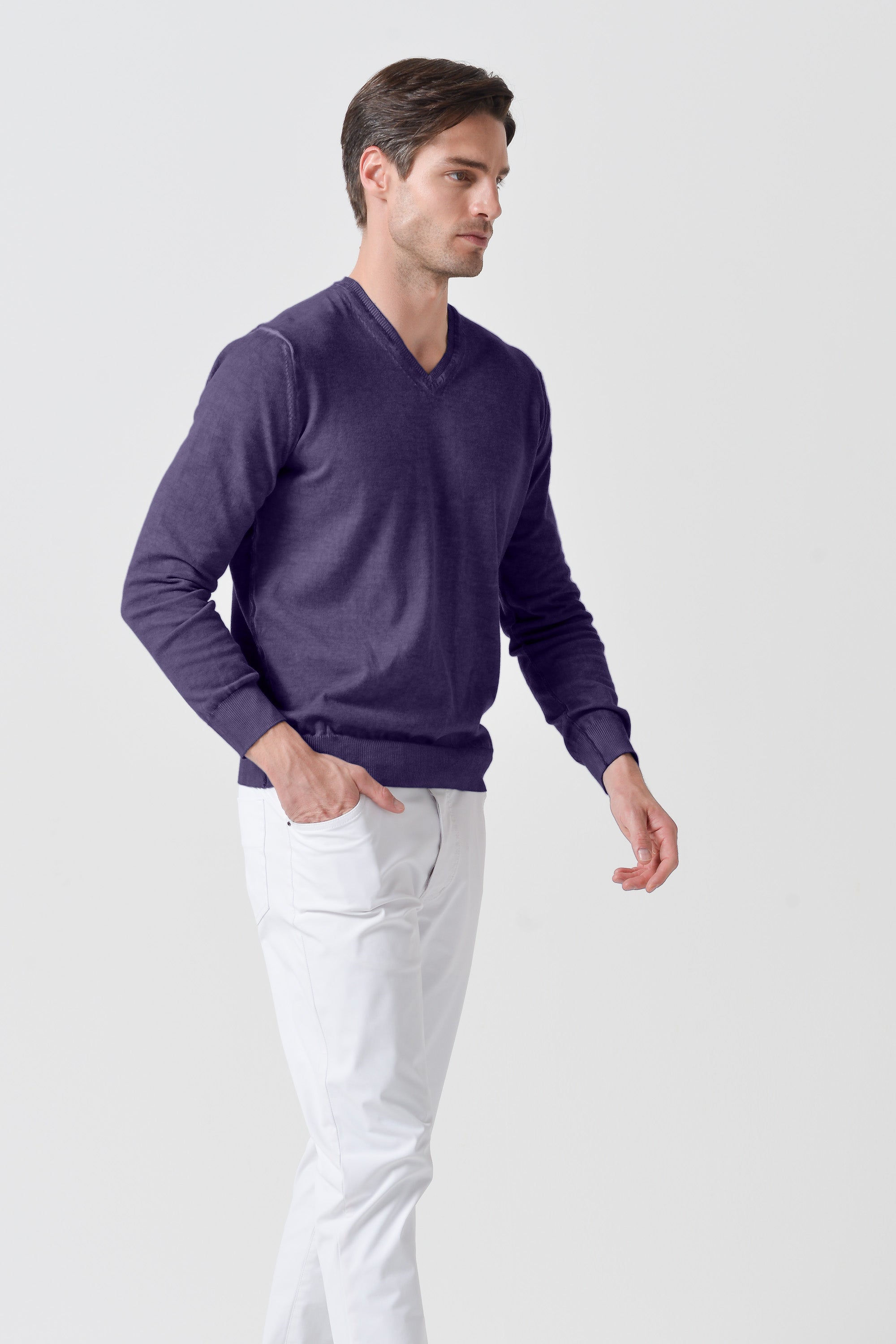 Maglia Scollo-V Cotone - Mirto