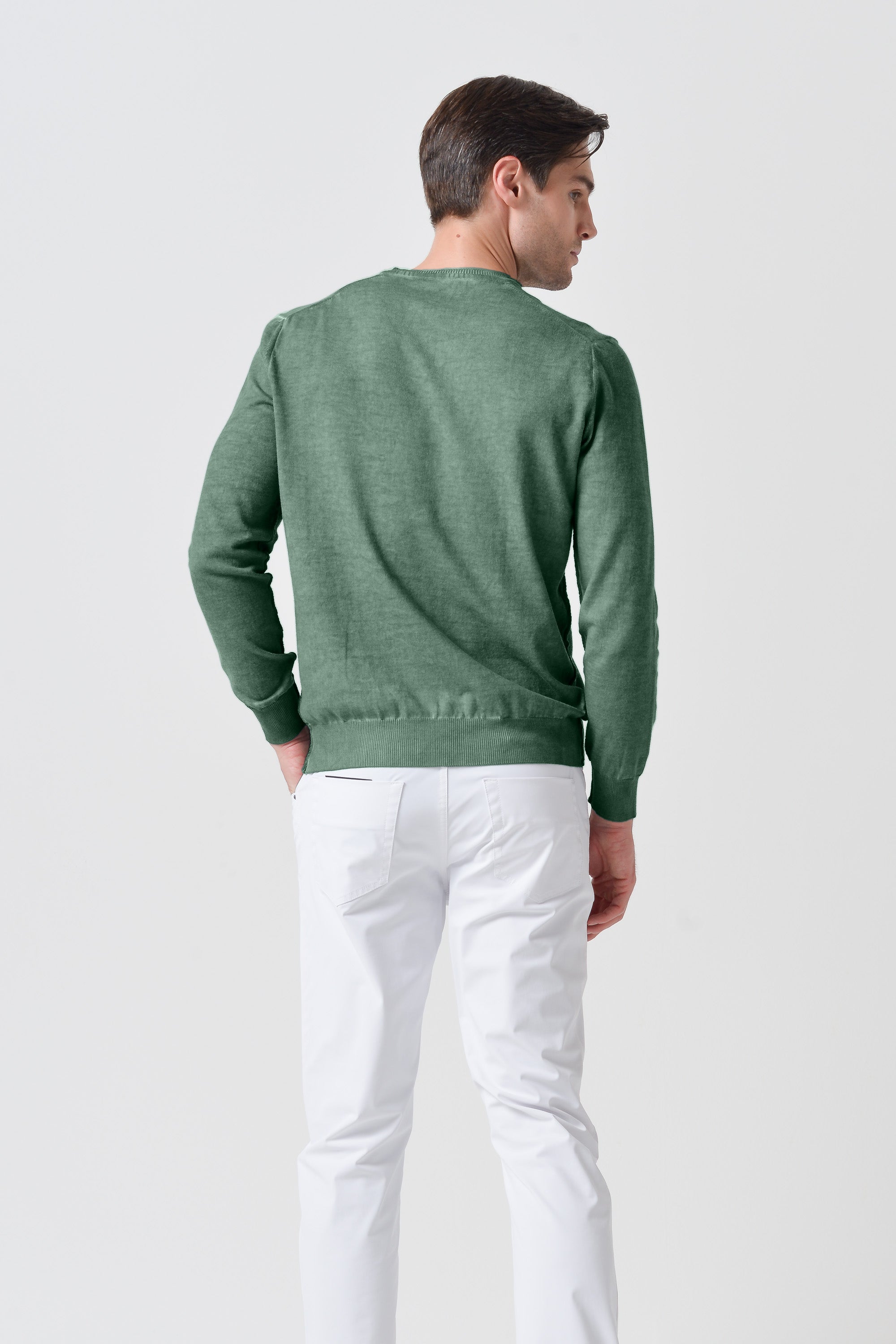 Scollo-V Cotone - Ginepro