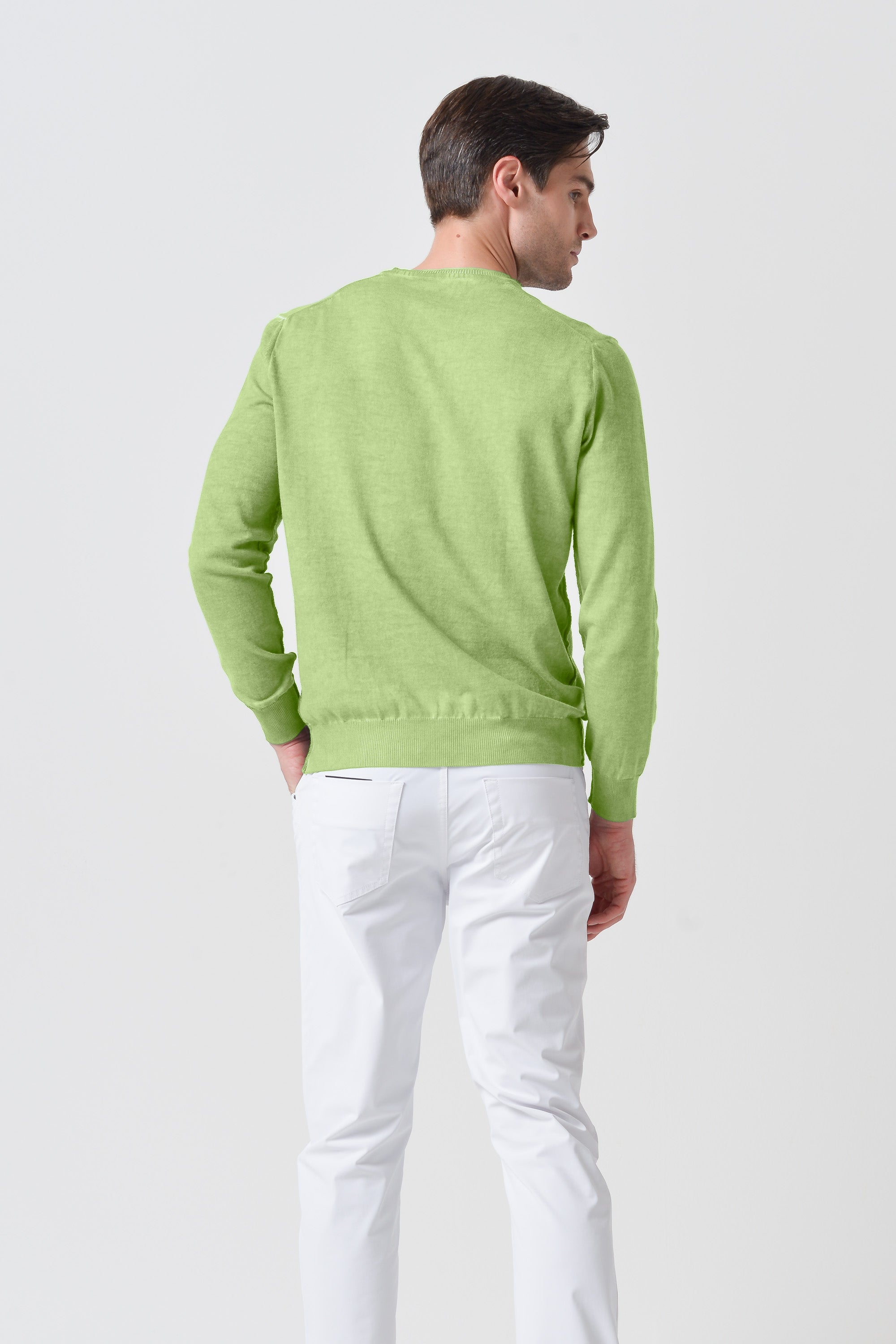 Maglia Scollo-V Cotone - Kiwi