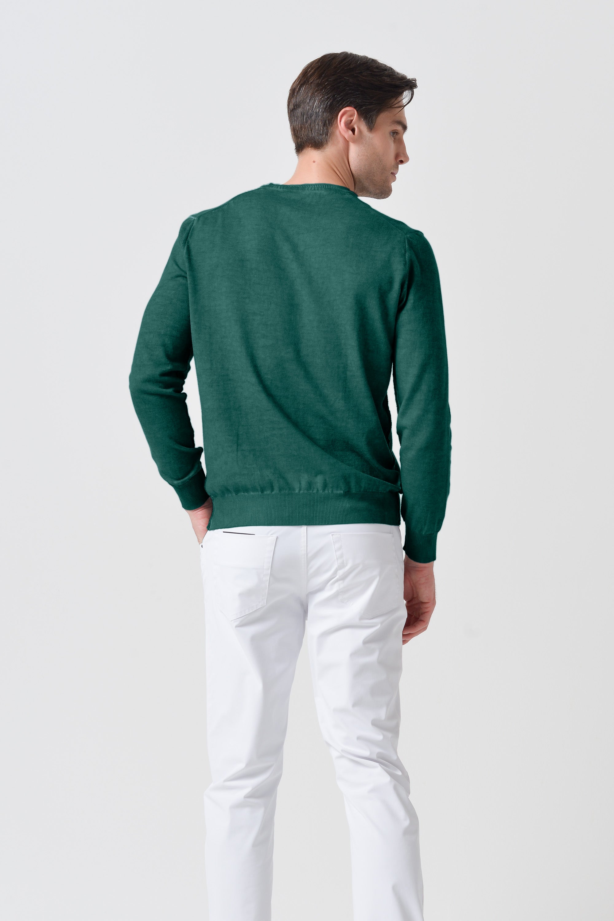 Maglia Scollo-V Cotone - Lagoon
