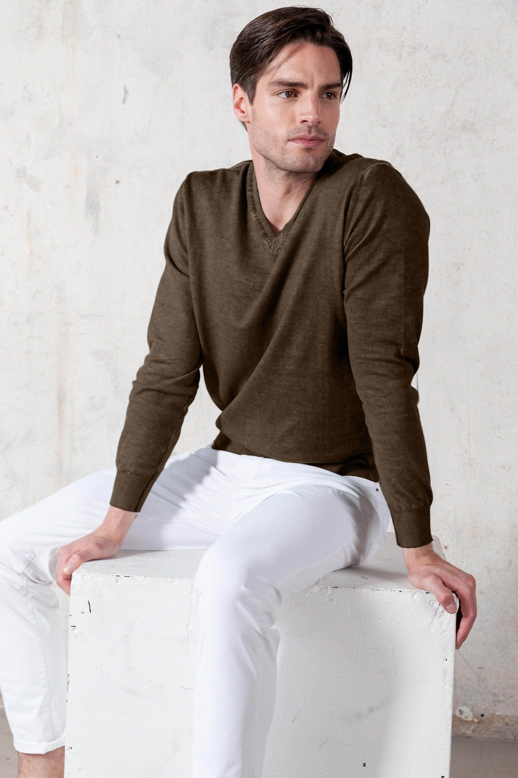 Maglia Scollo-V Cotone - Cocco