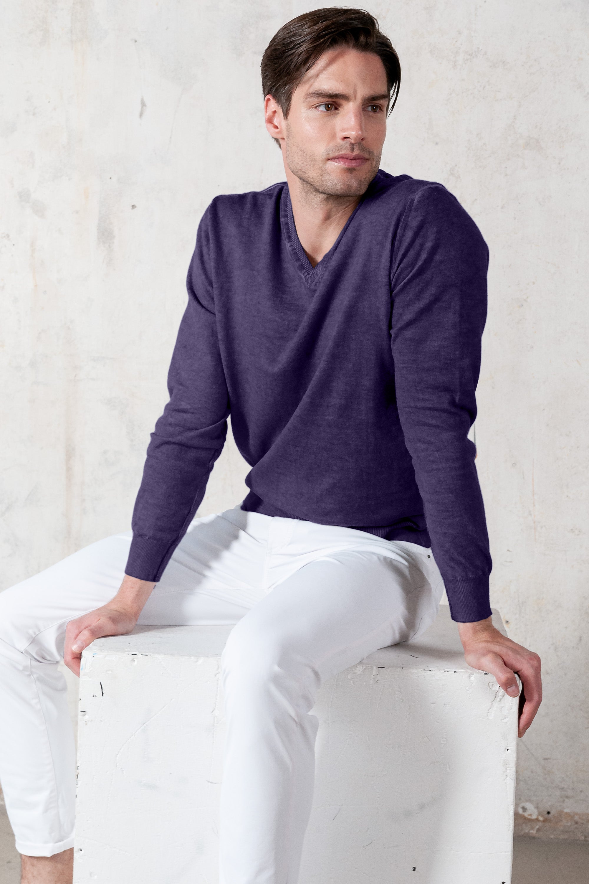 Maglia Scollo-V Cotone - Mirto