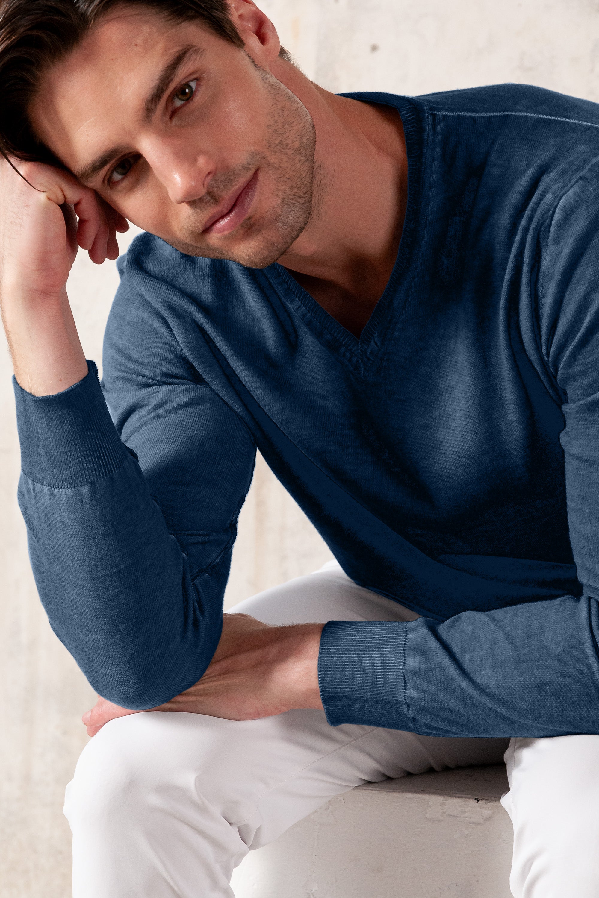 Scollo-V Cotone - Jeans