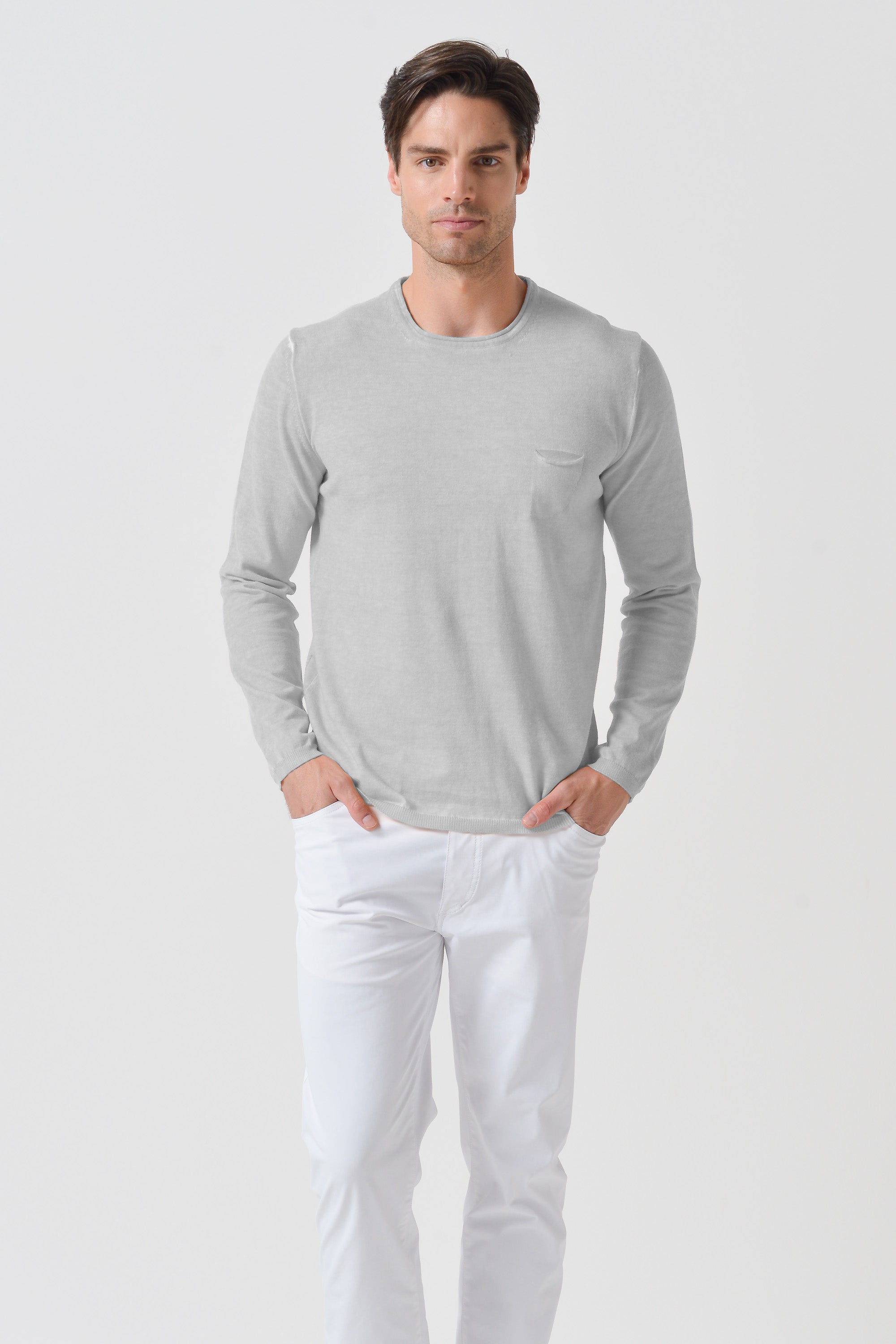 Maglia Girocollo Rollino - Marmo