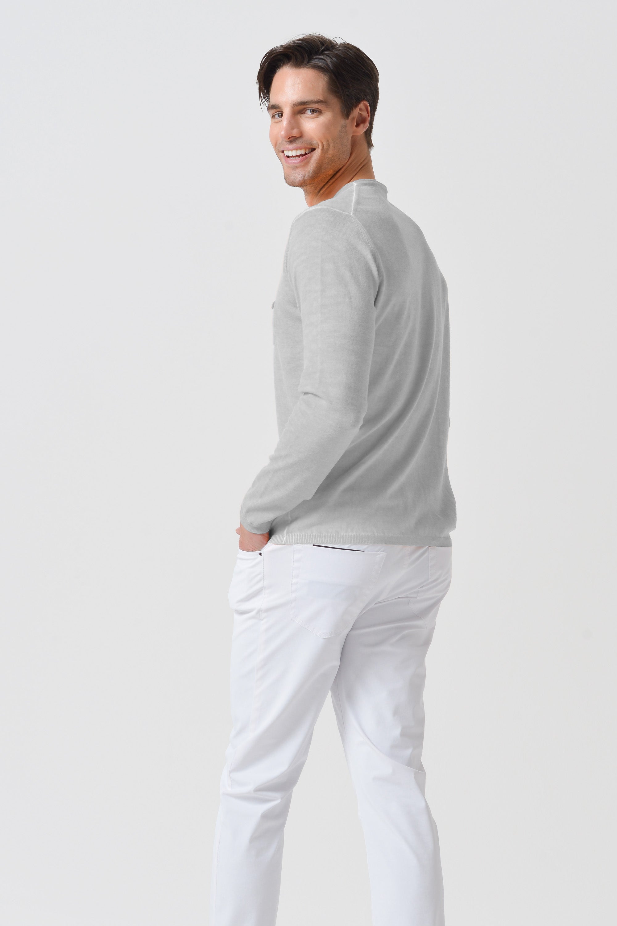Maglia Girocollo Rollino - Marmo
