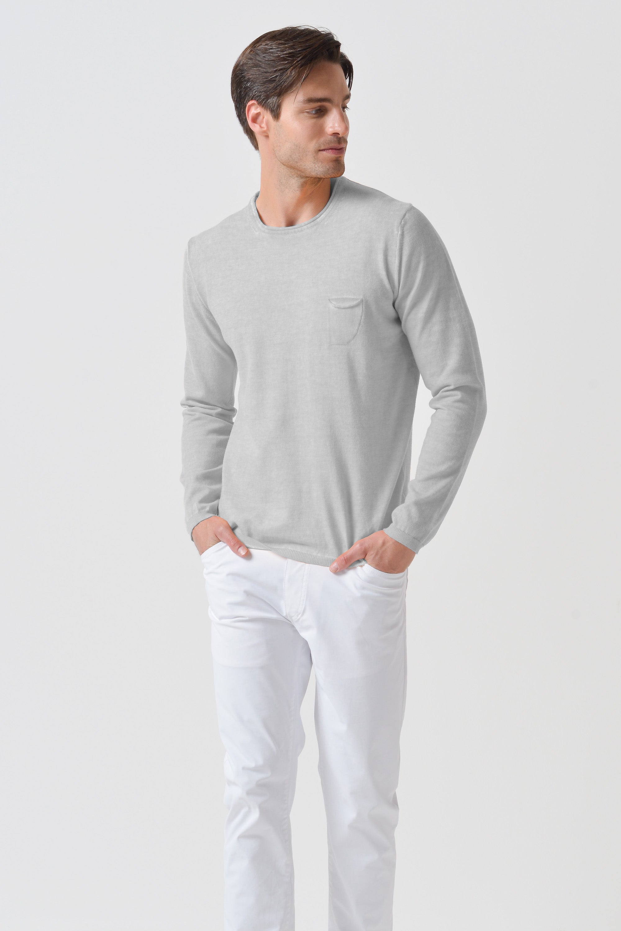 Maglia Girocollo Rollino - Marmo