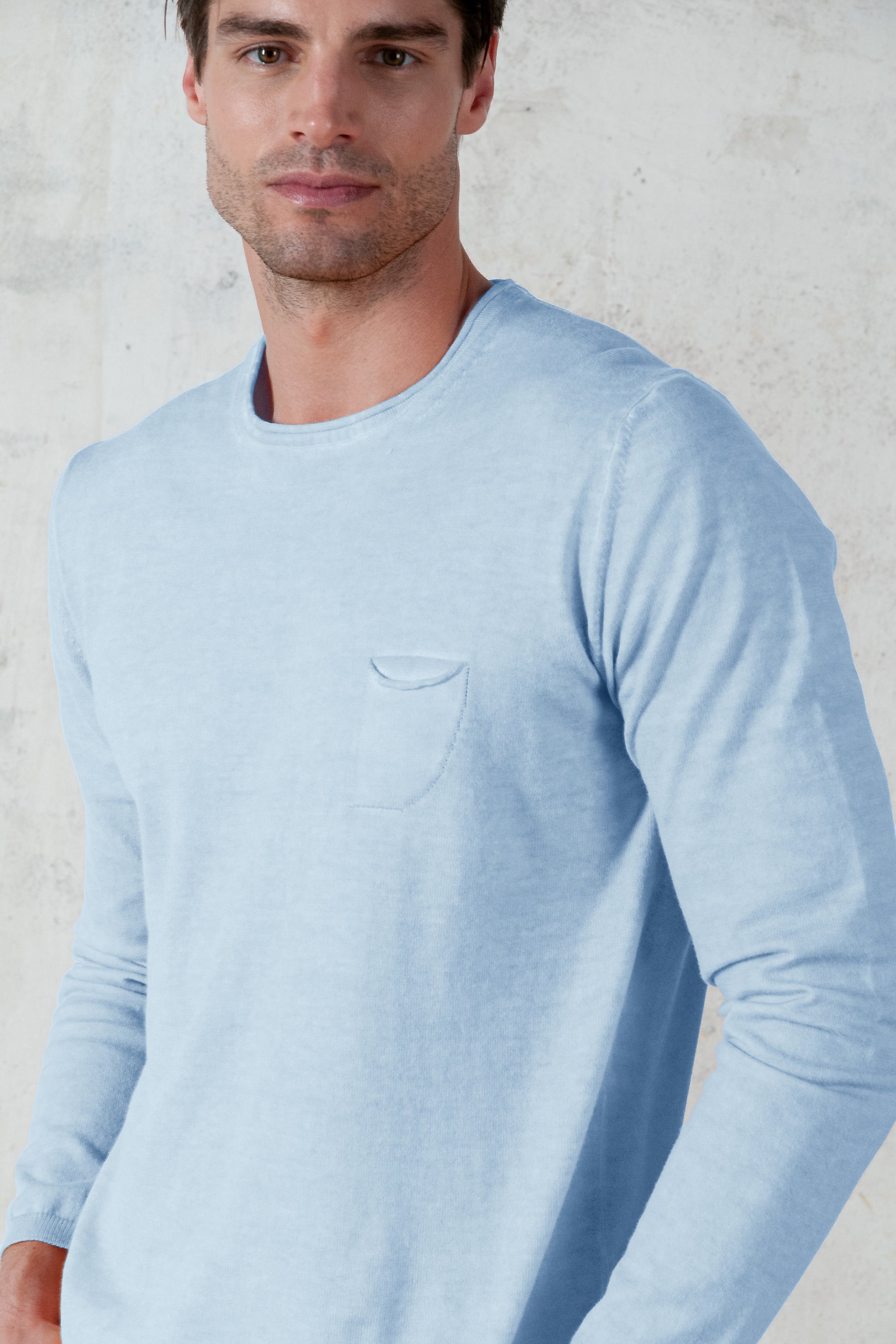 Rolled Hems Cotton Sweater - Aria