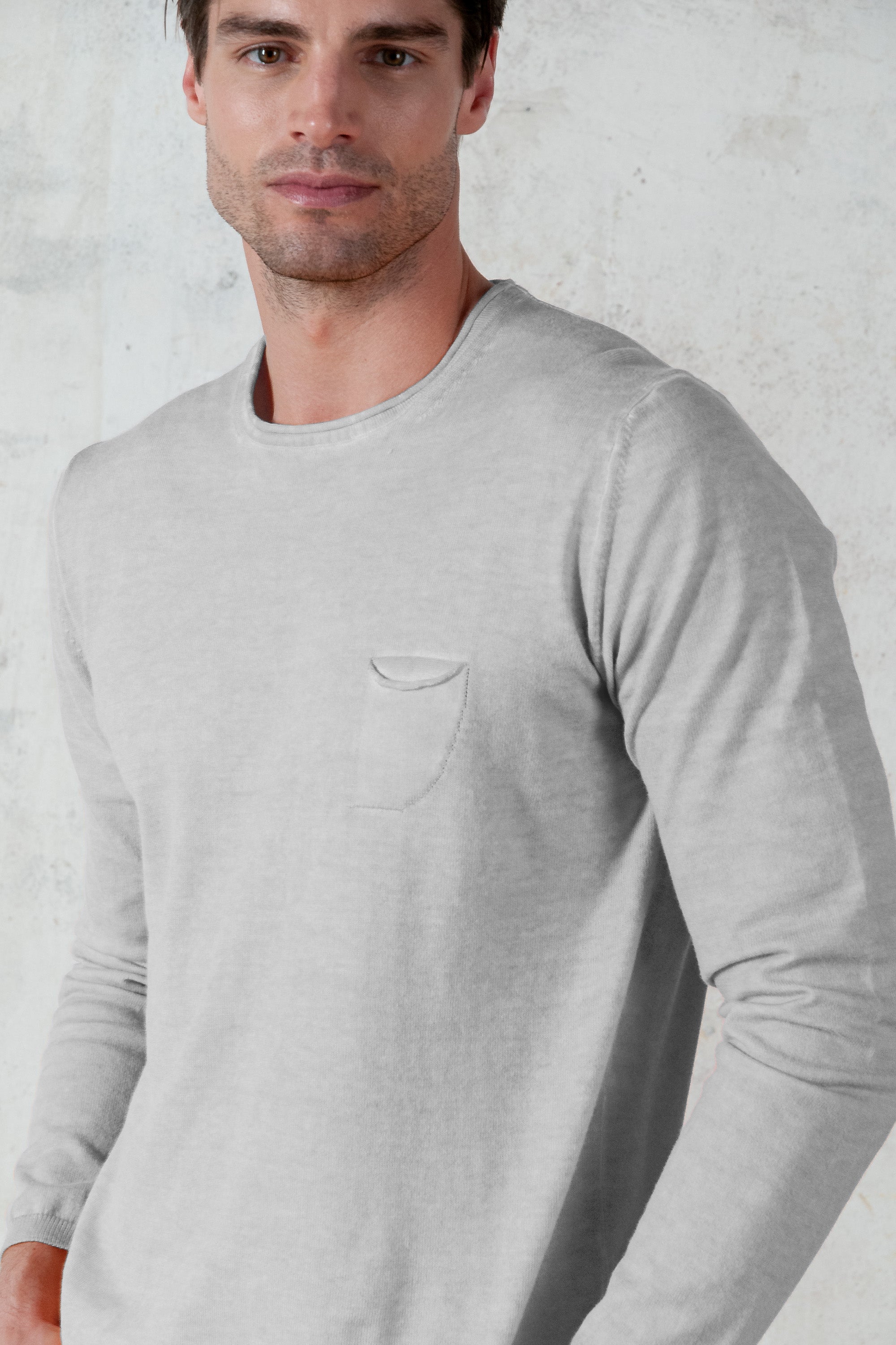 Maglia Girocollo Rollino - Marmo