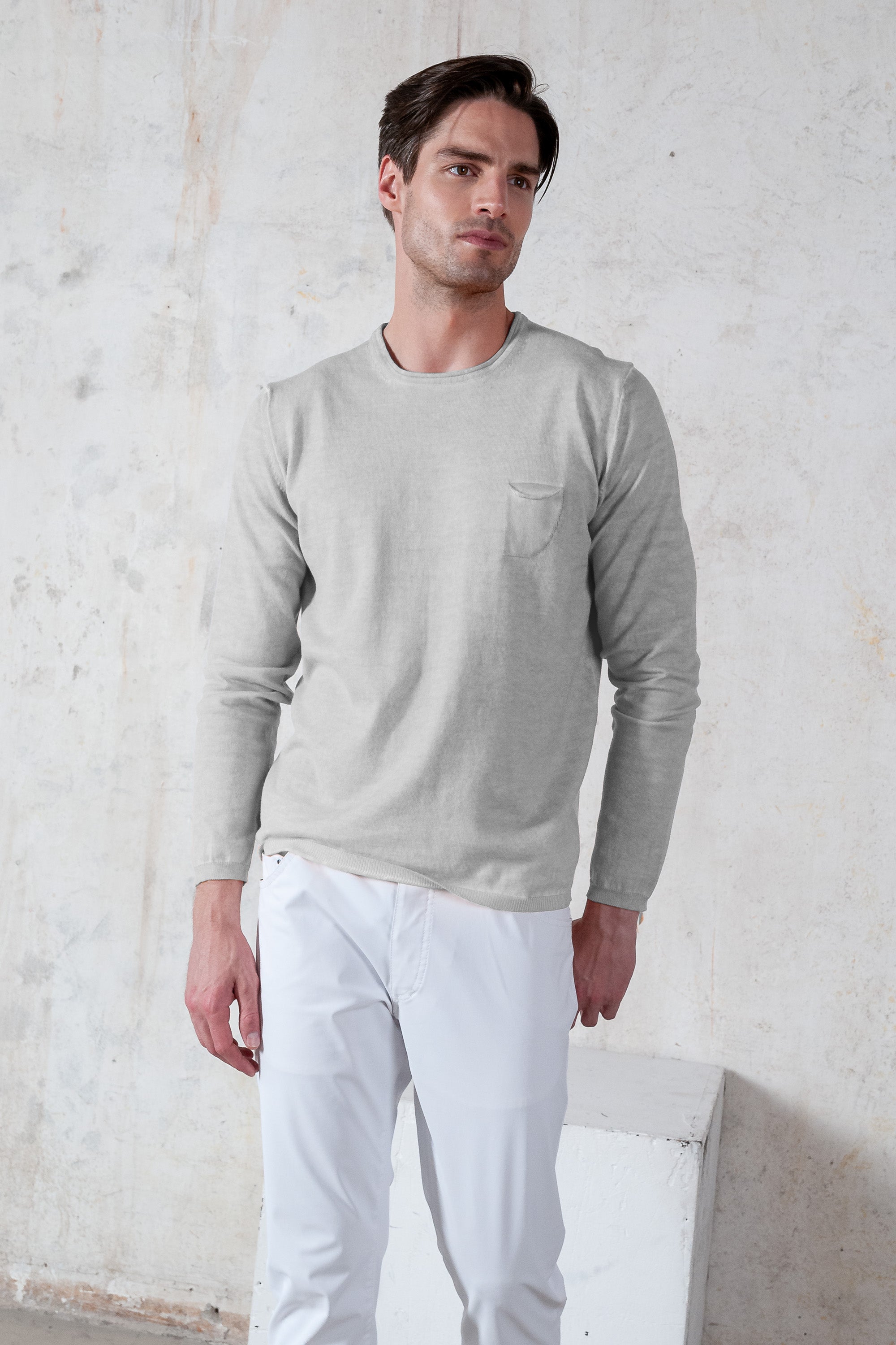 Maglia Girocollo Rollino - Marmo