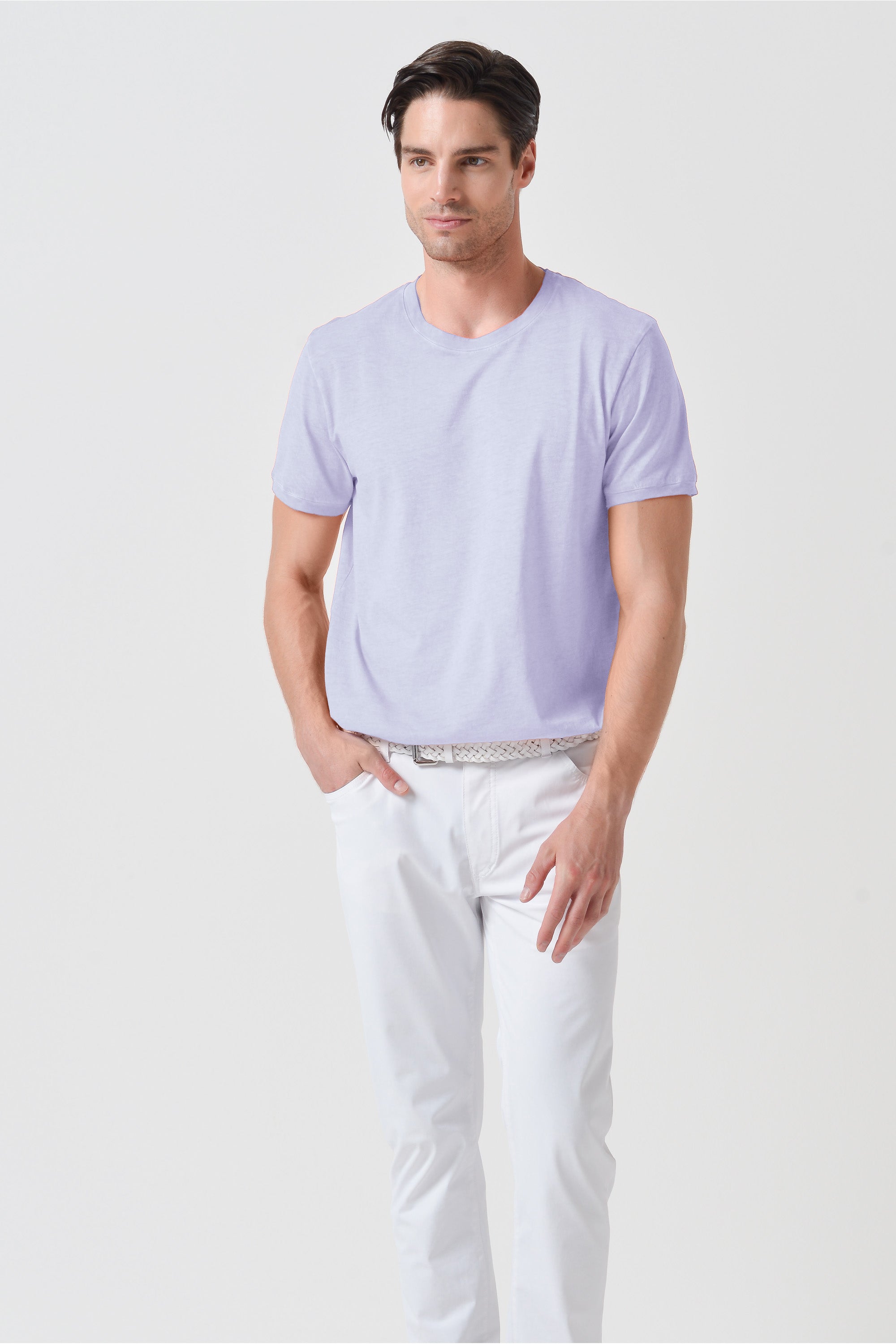 Smart Casual Cotton T-Shirt - Lilac