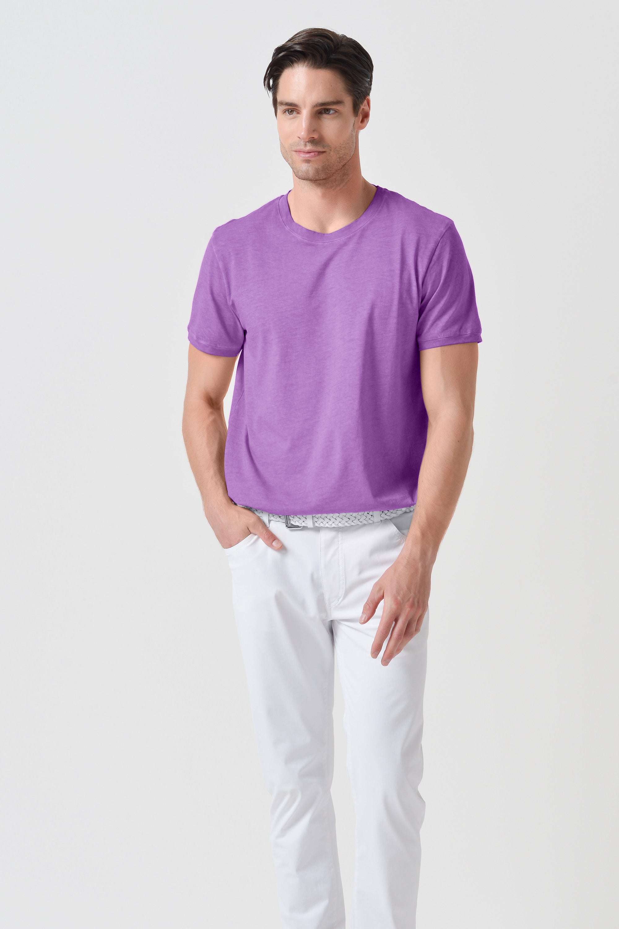 Smart Casual Cotton T-Shirt - Morado