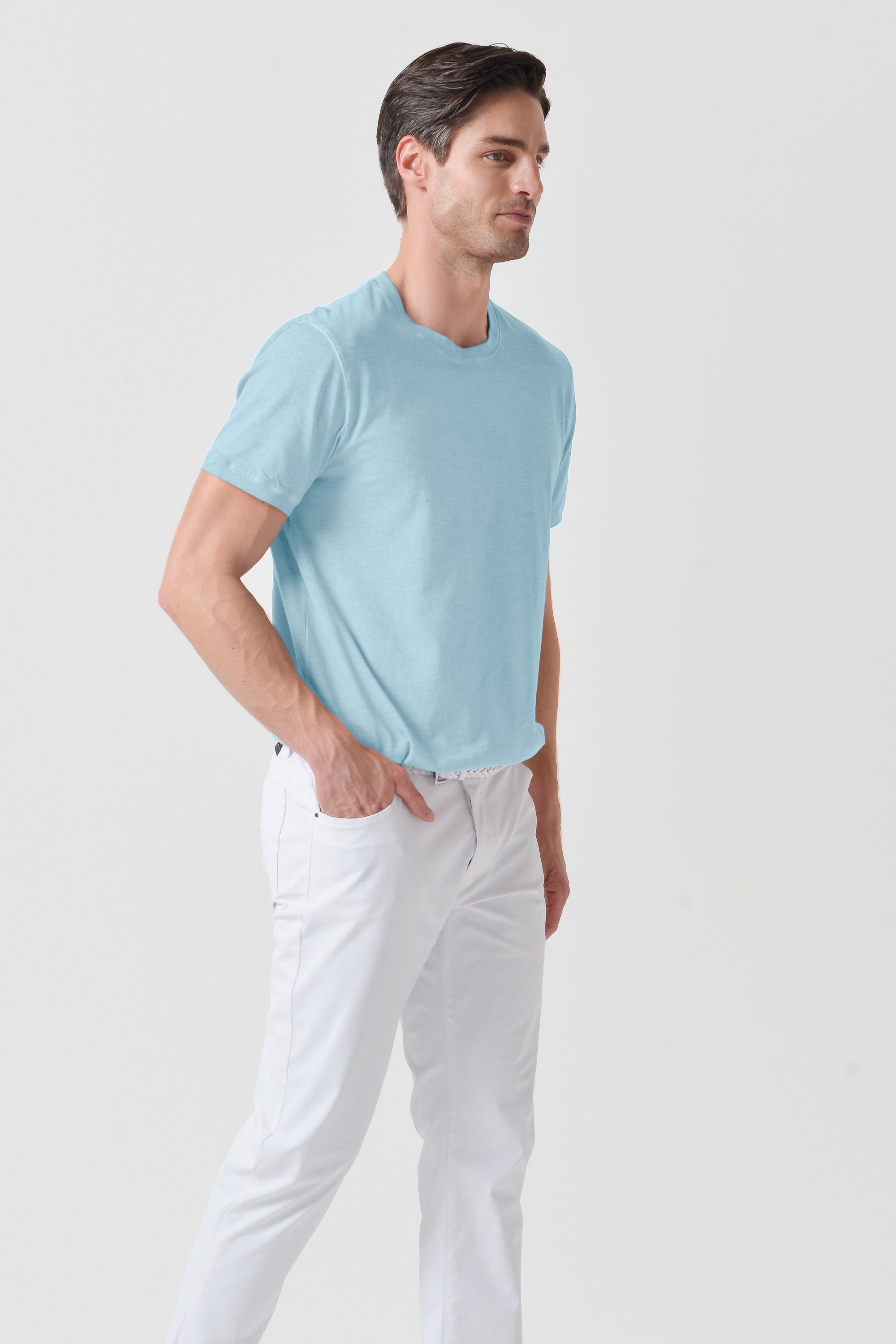 Smart Casual Cotton T-Shirt - Bora Bora