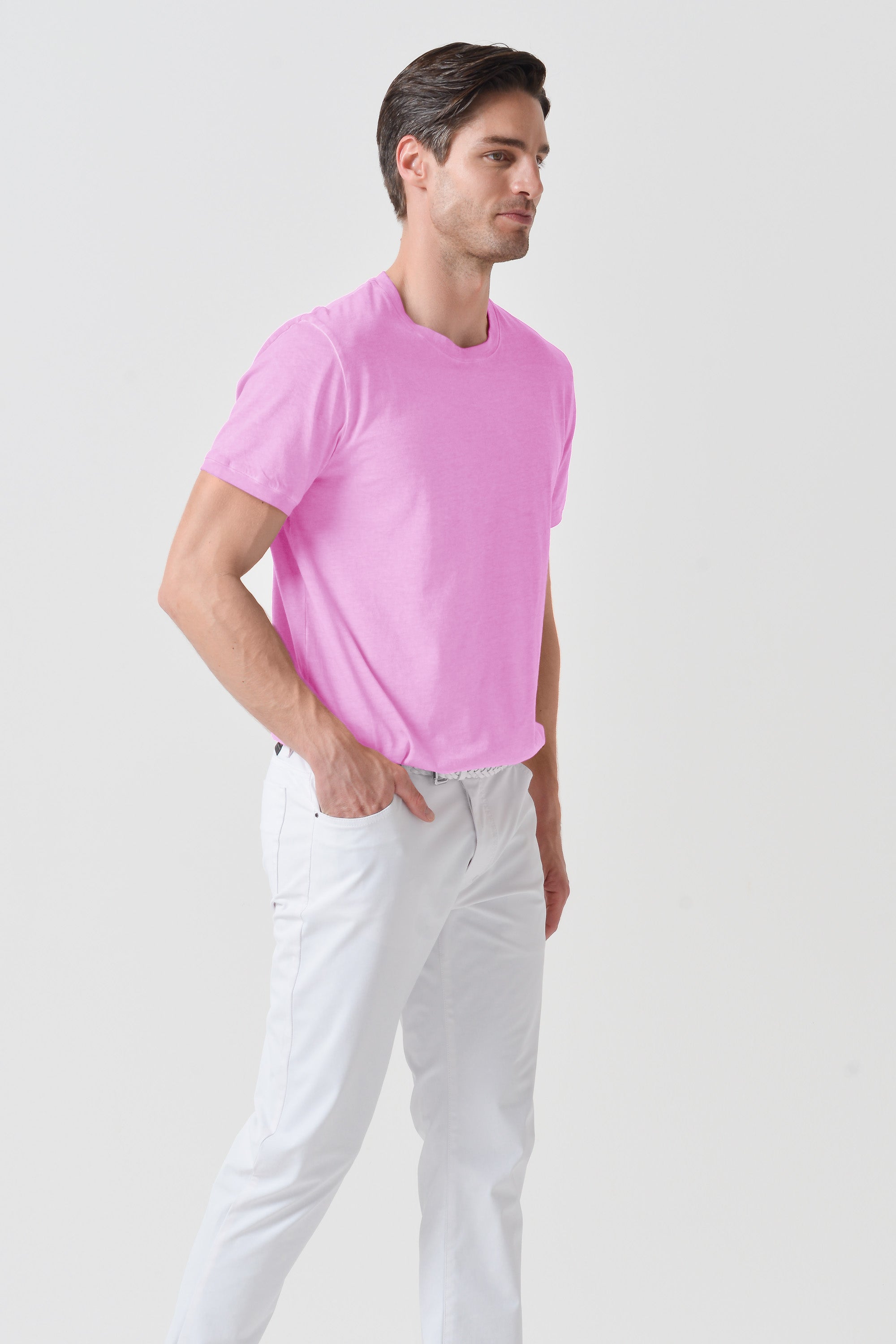 Smart Casual Cotton T-Shirt - Candy