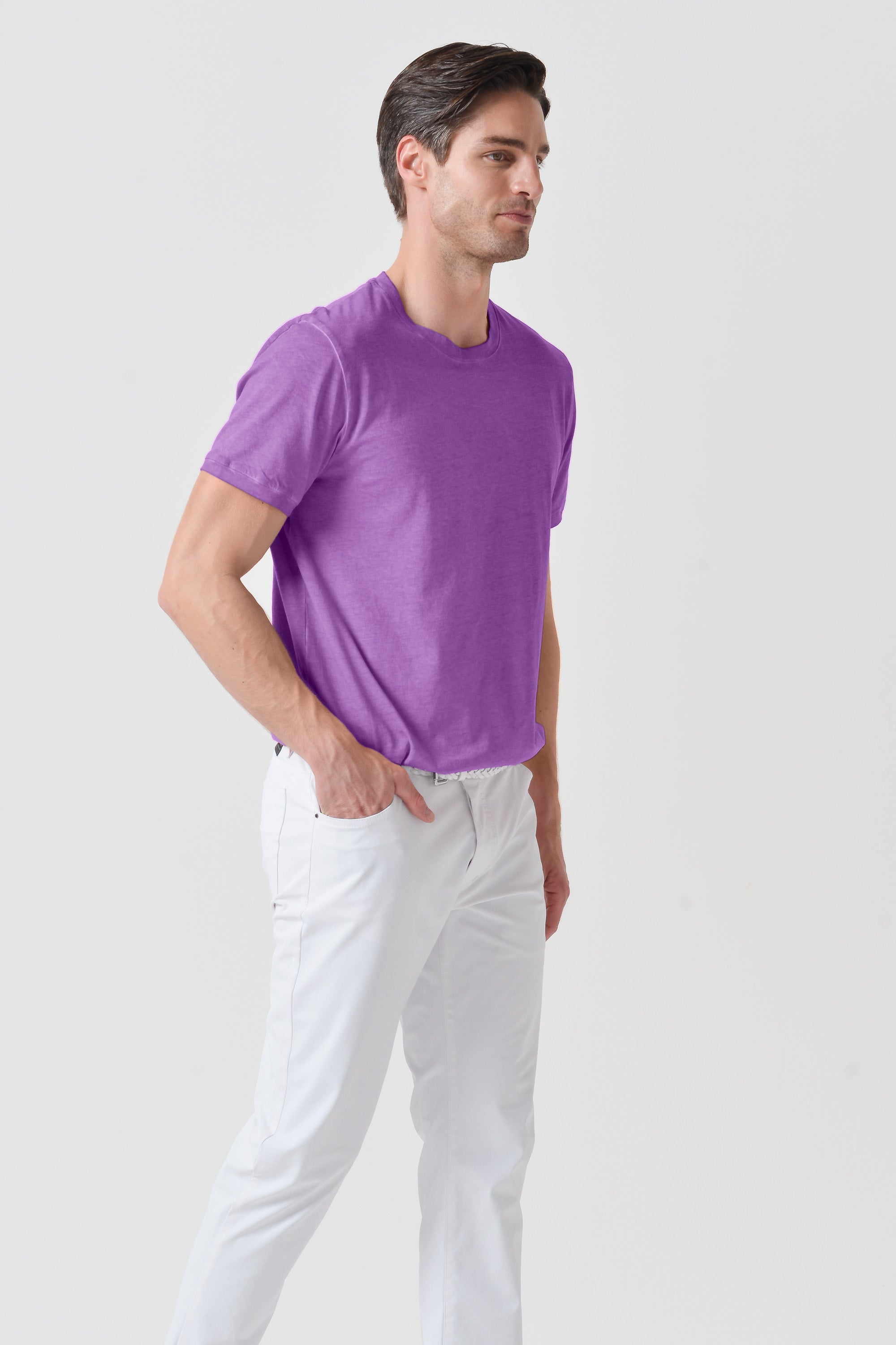 Smart Casual Cotton T-Shirt - Morado