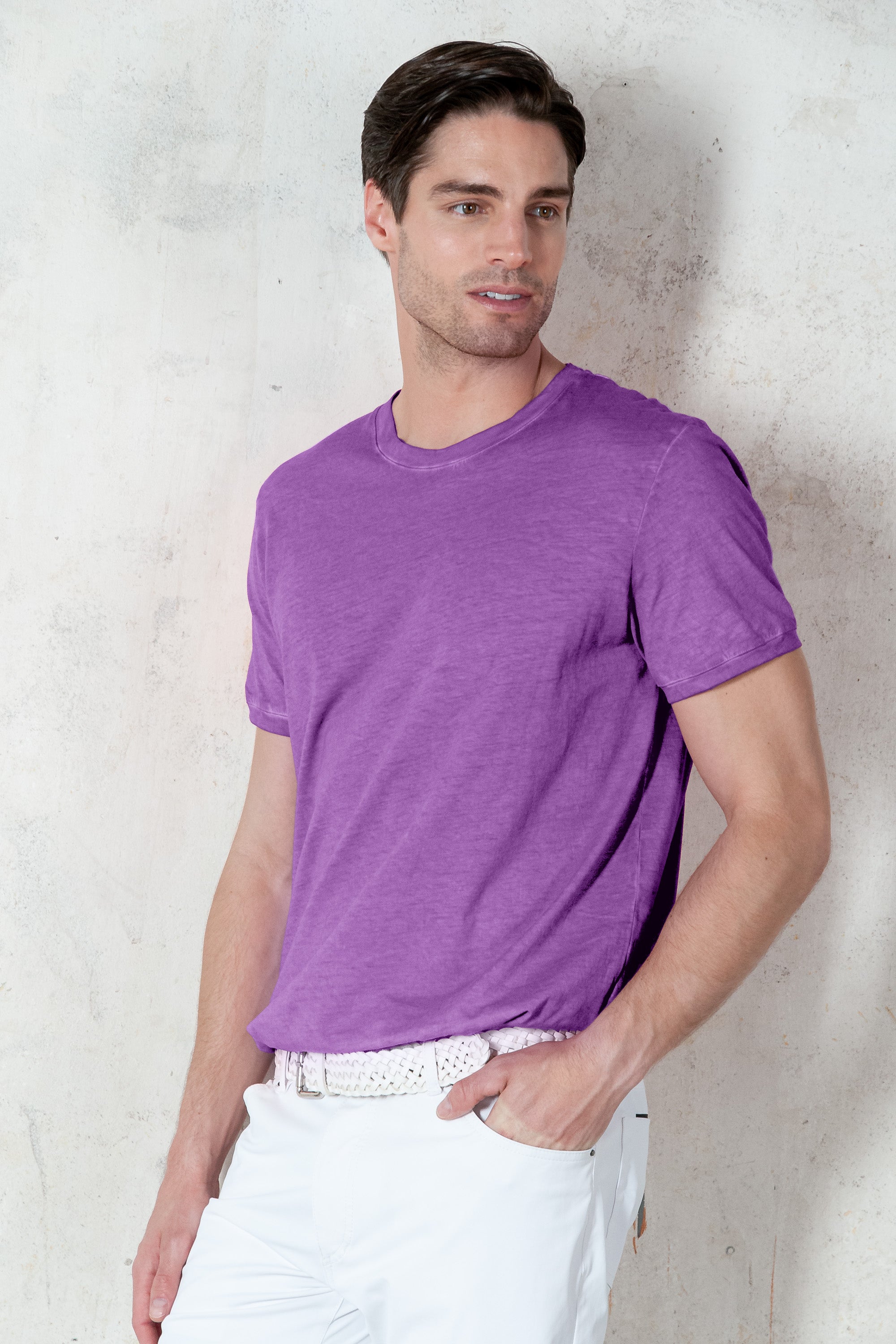 Smart Casual Cotton T-Shirt - Morado