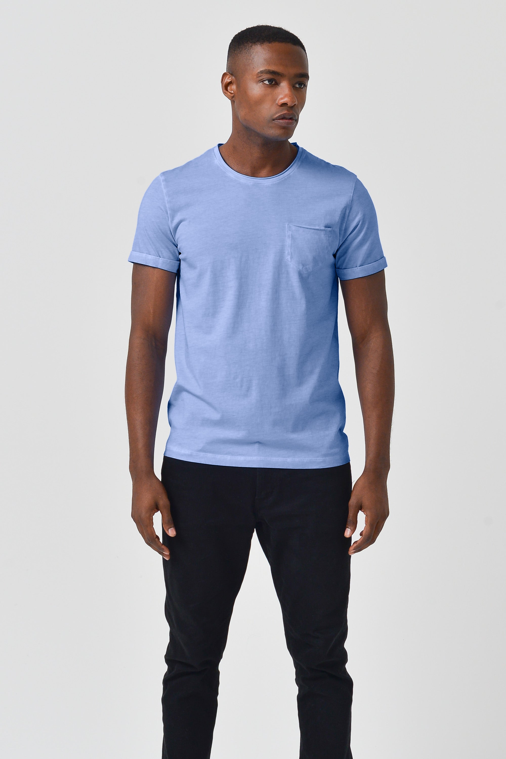 Plain Pocket Cotton T-Shirt - Bay