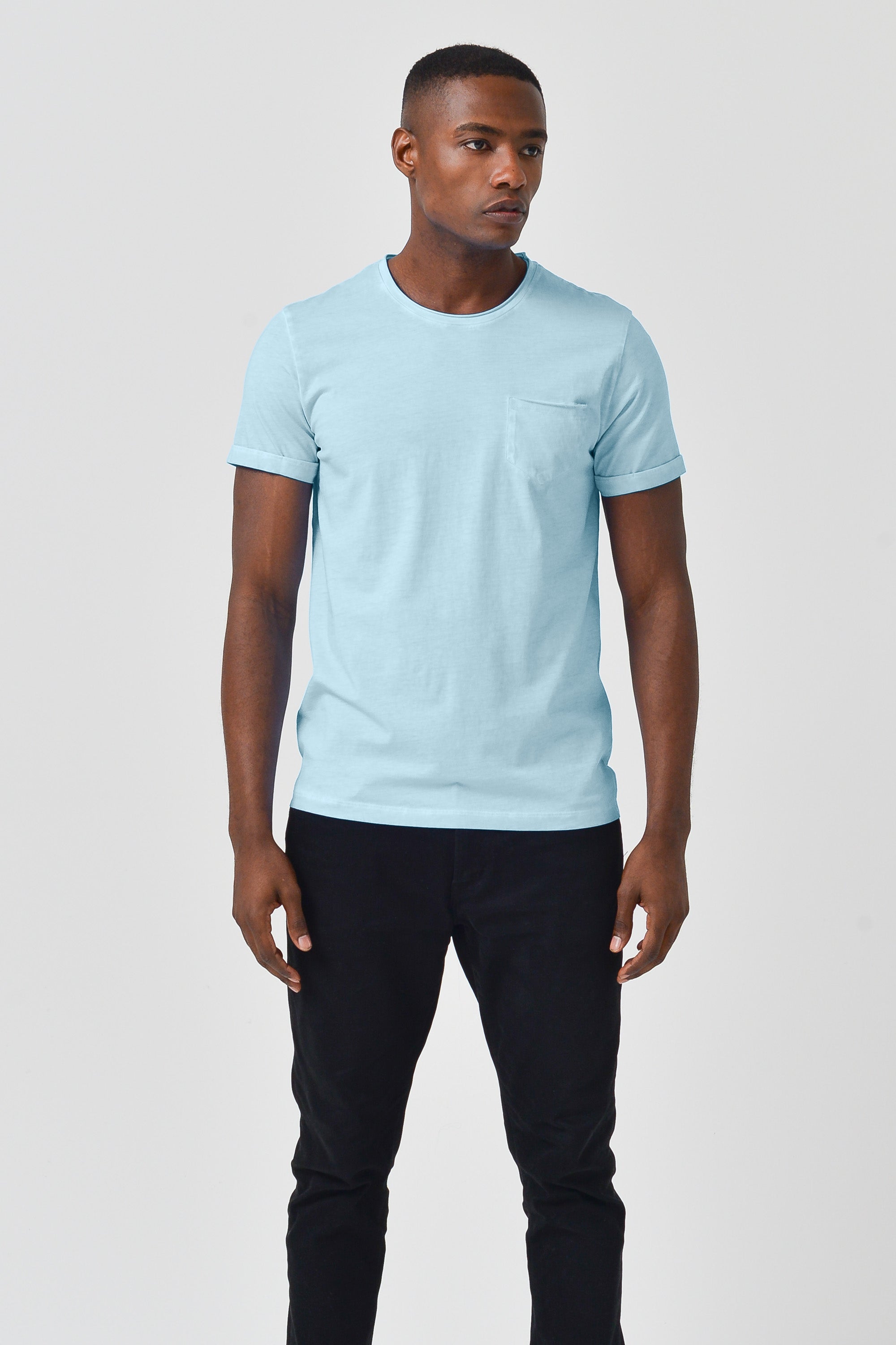 Plain Pocket Cotton T-Shirt - Bora Bora