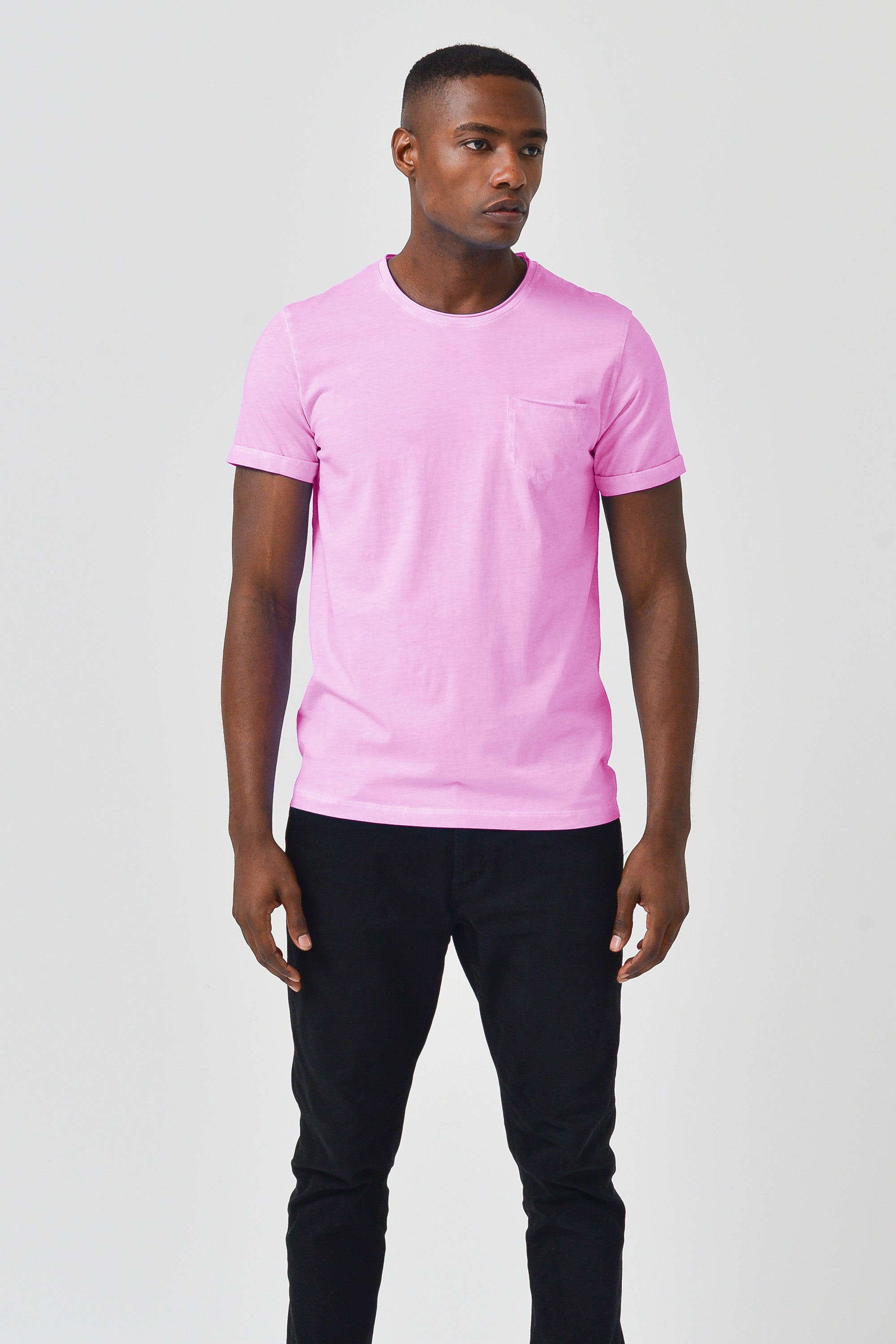 Plain Pocket Cotton T-Shirt - Candy