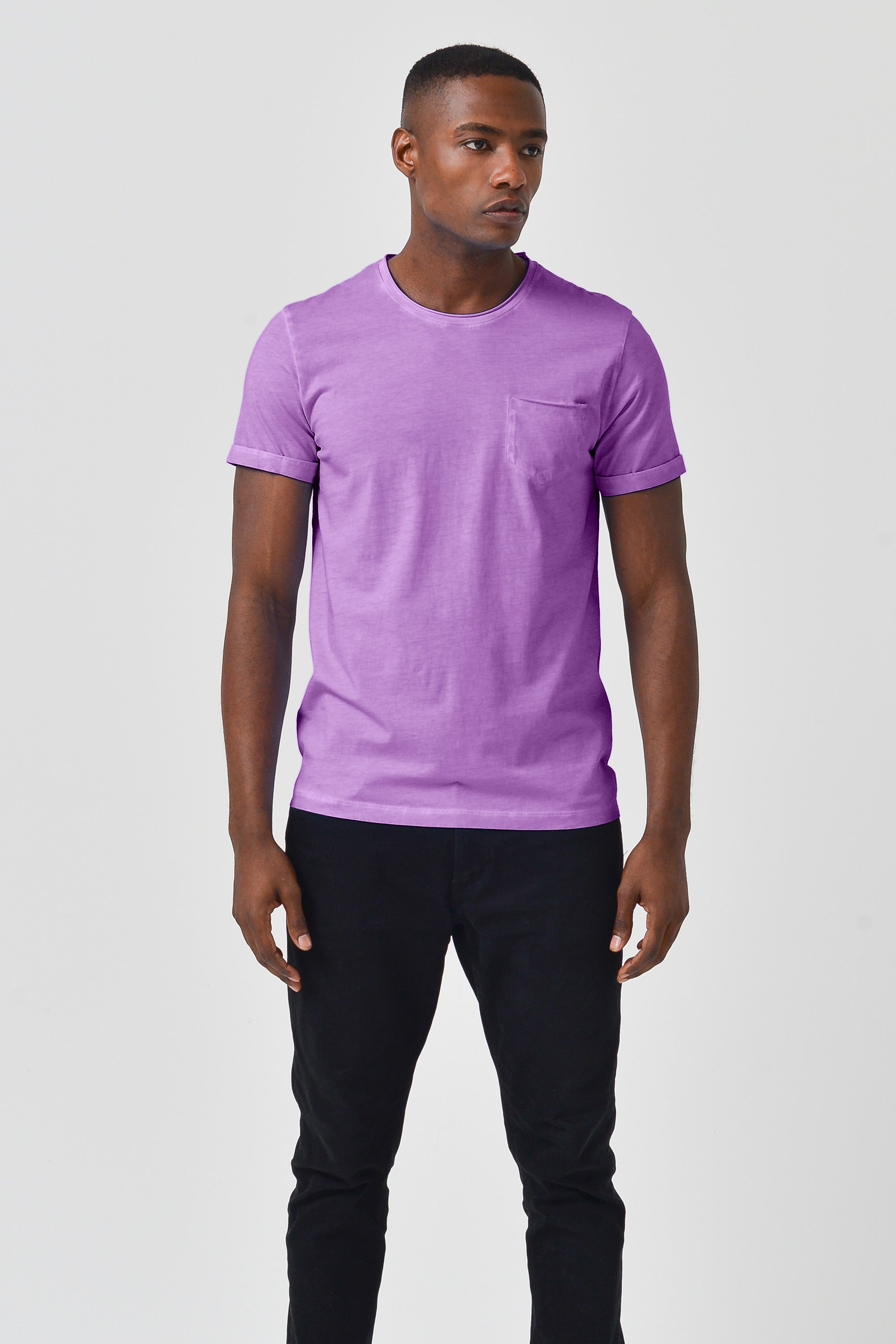 Plain Pocket Cotton T-Shirt - Morado
