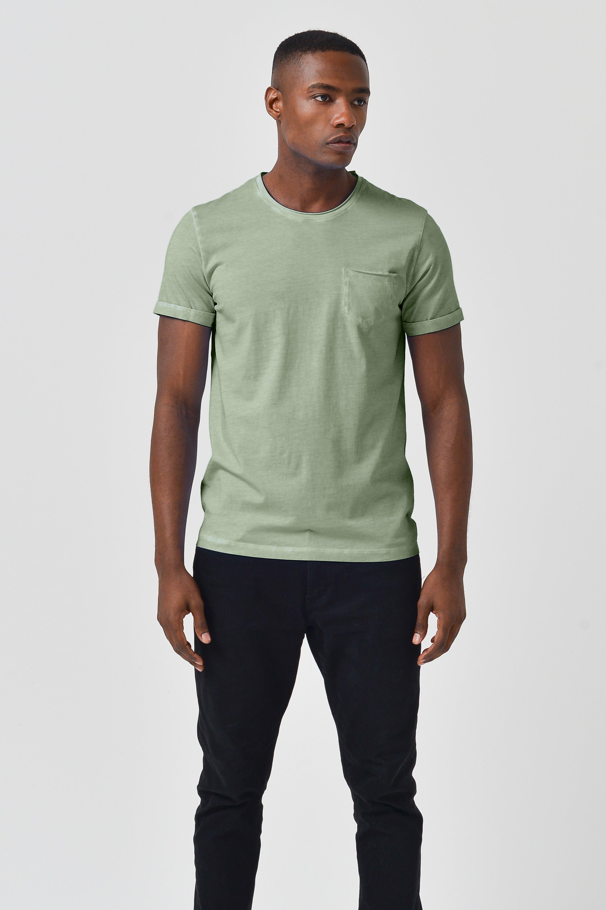 Plain Pocket Cotton T-Shirt - Palm