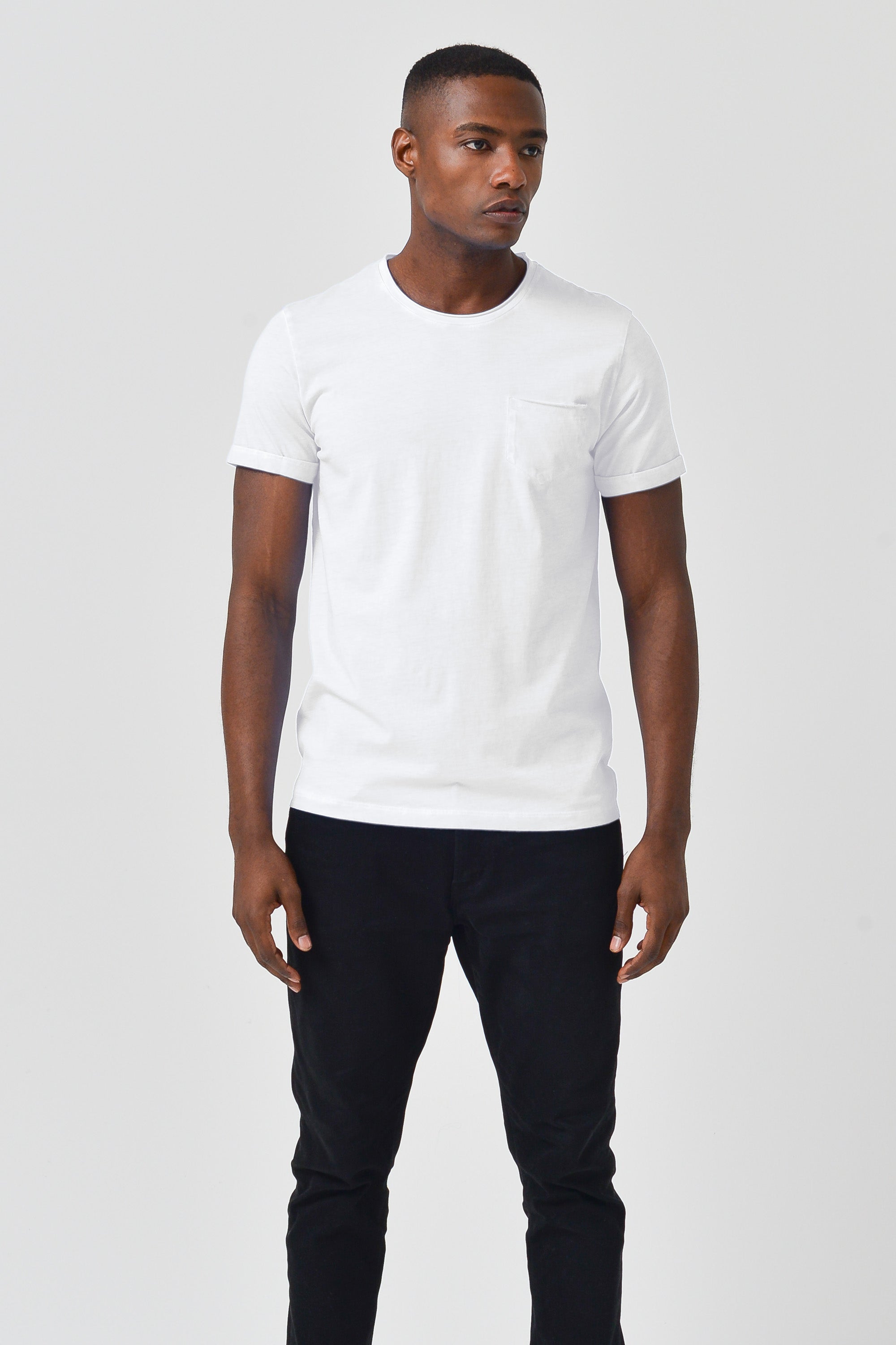 Plain Pocket Cotton T-Shirt - White