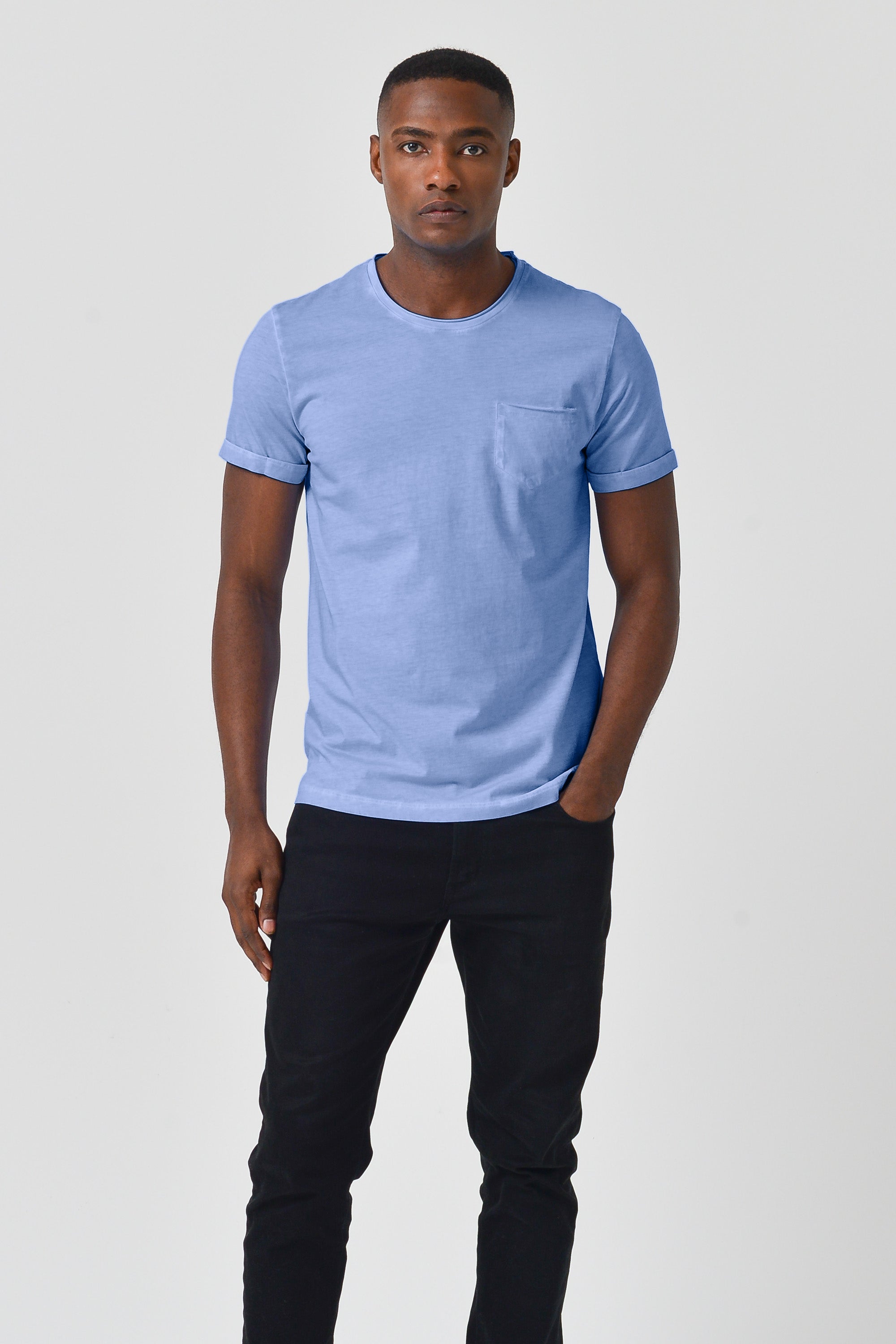 Plain Pocket Cotton T-Shirt - Bay