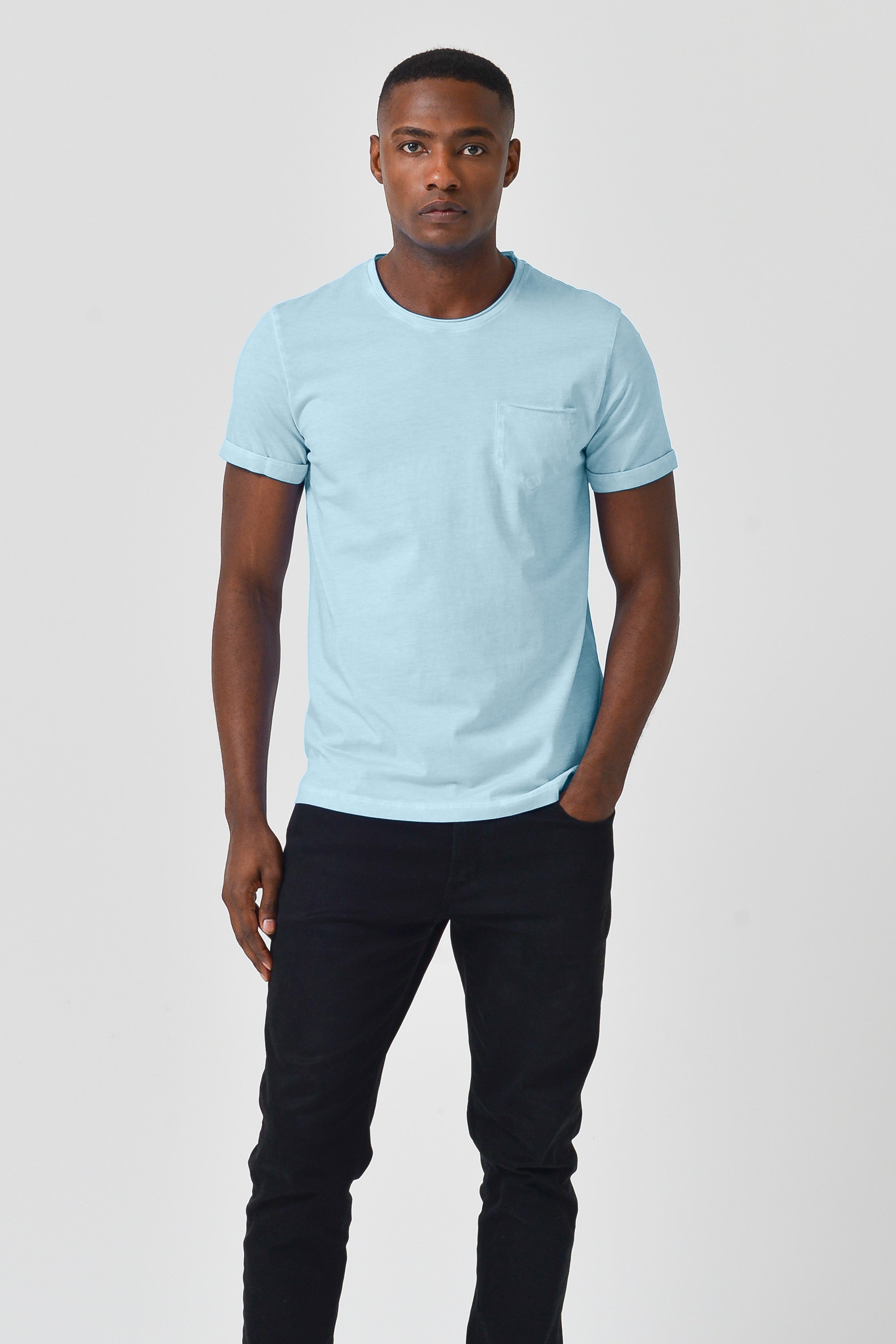 Plain Pocket Cotton T-Shirt - Bora Bora