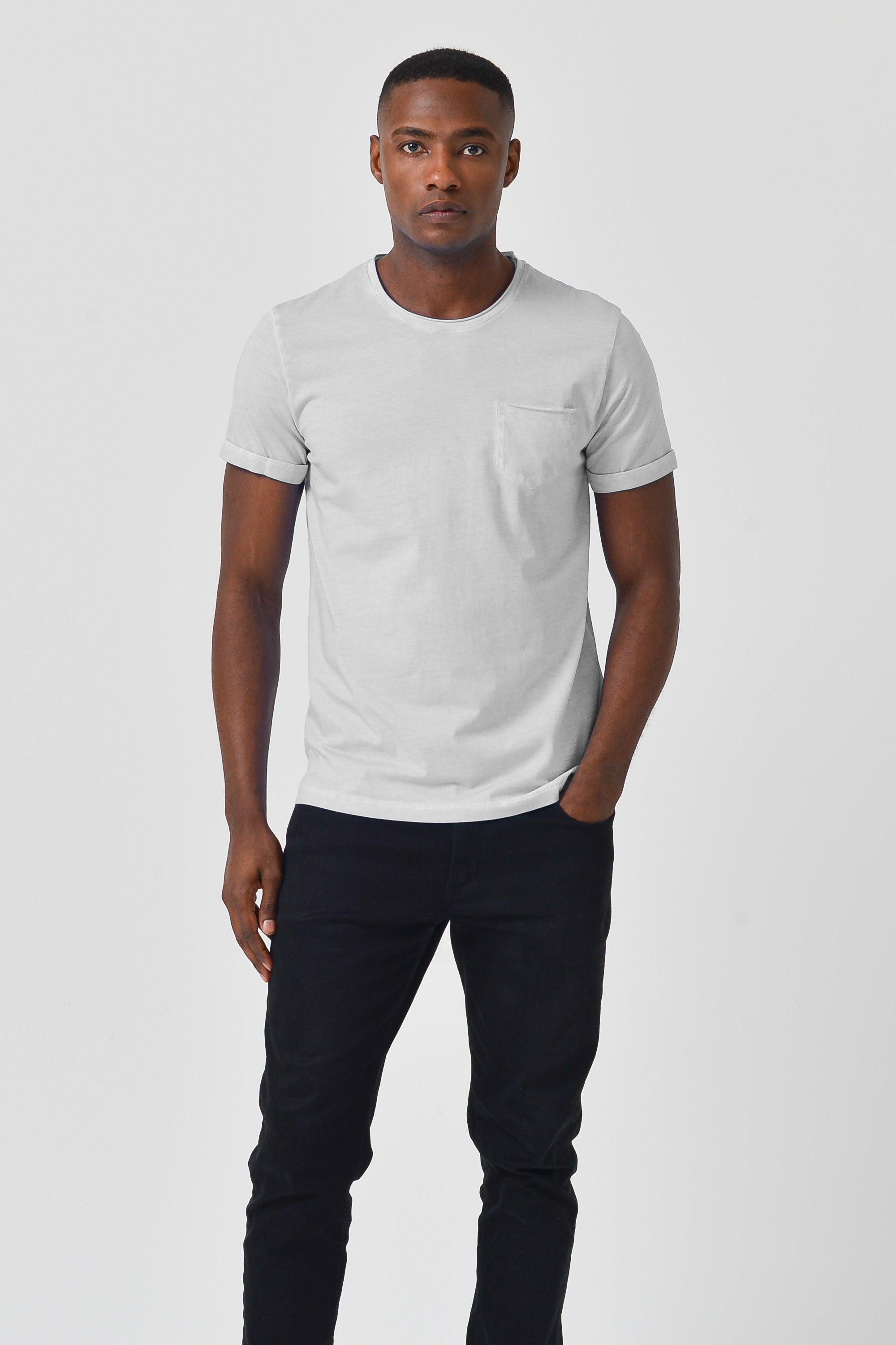 Plain Pocket Cotton T-Shirt - Marmo