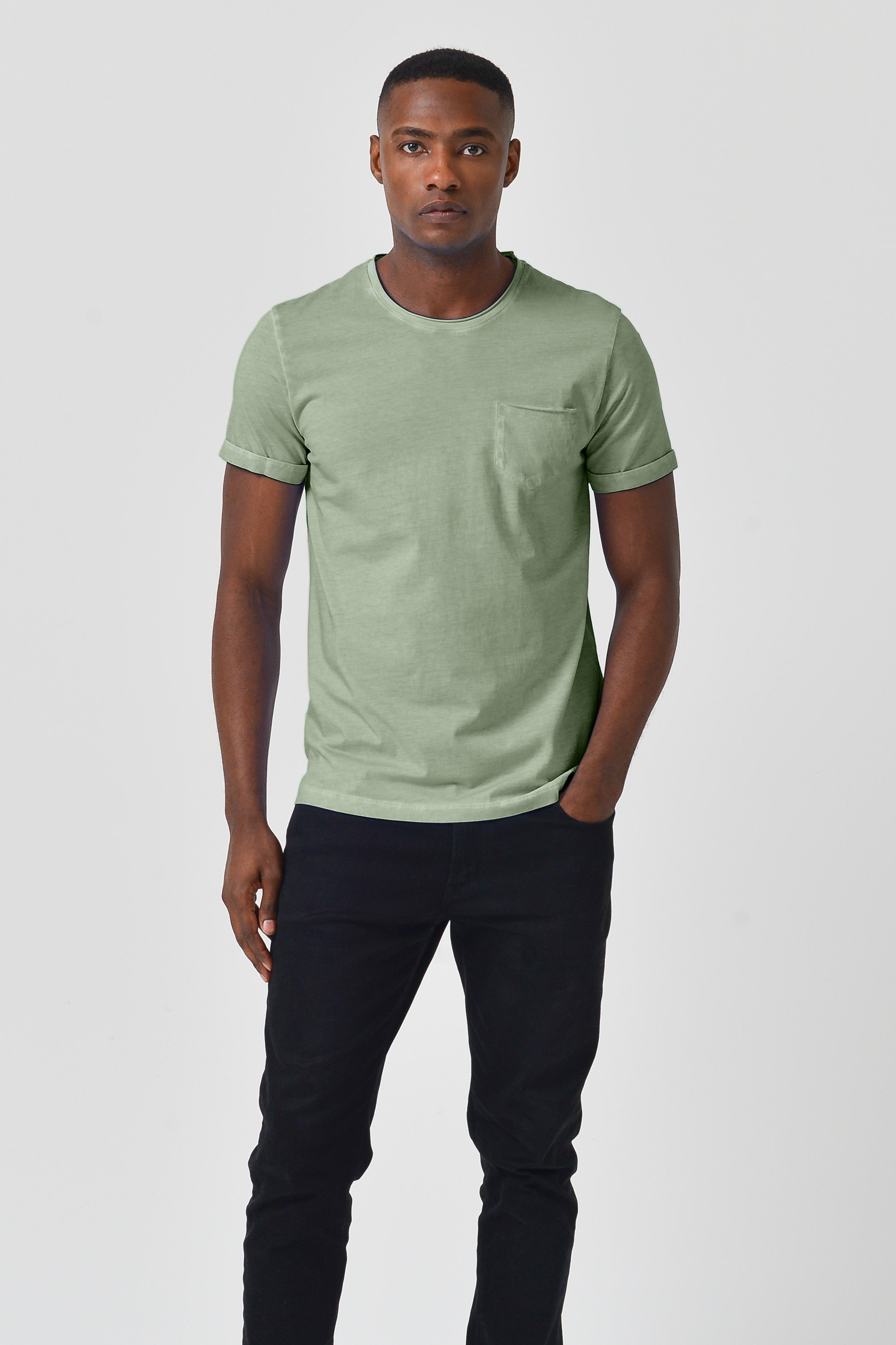 Plain Pocket Cotton T-Shirt - Palm