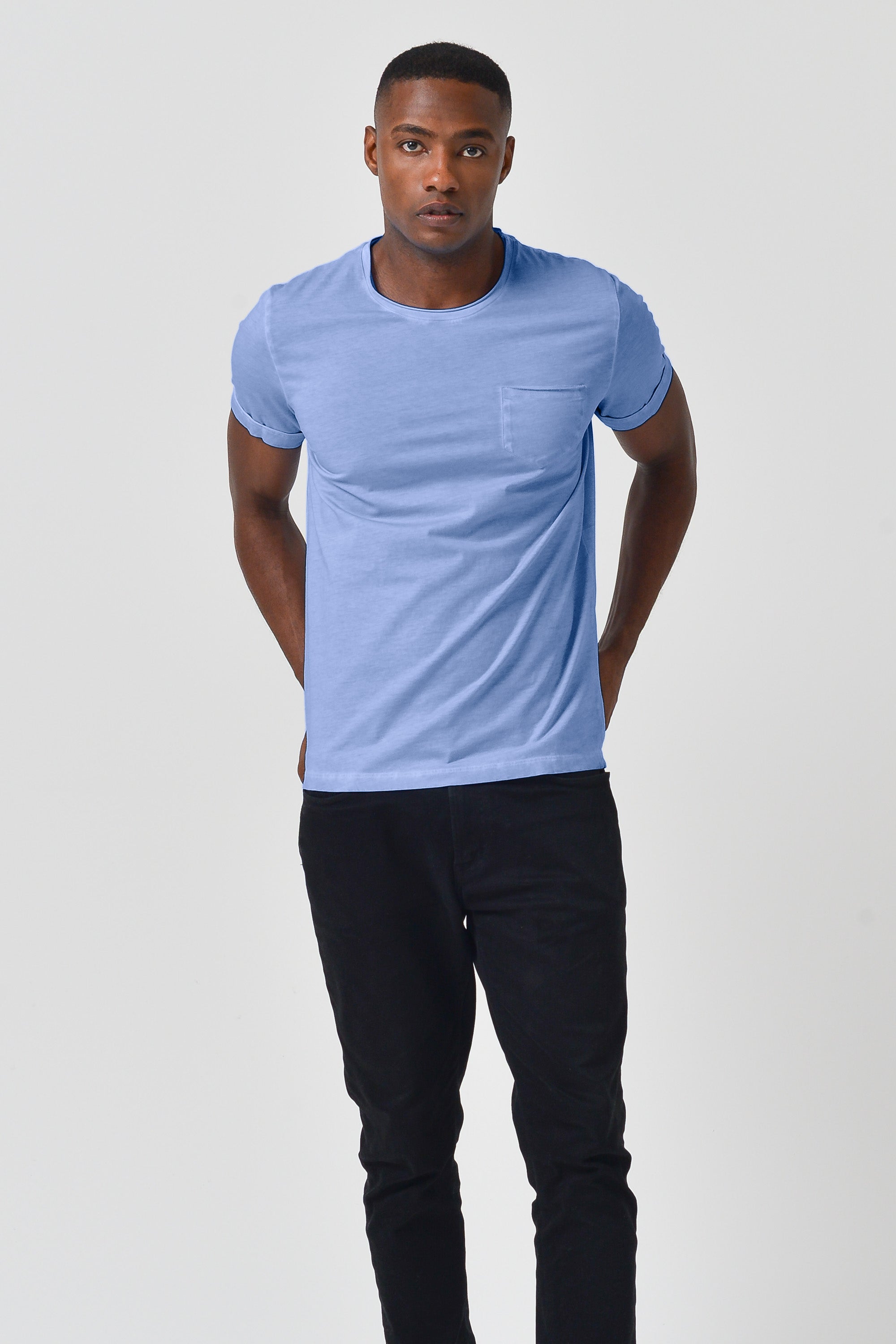 Plain Pocket Cotton T-Shirt - Bay