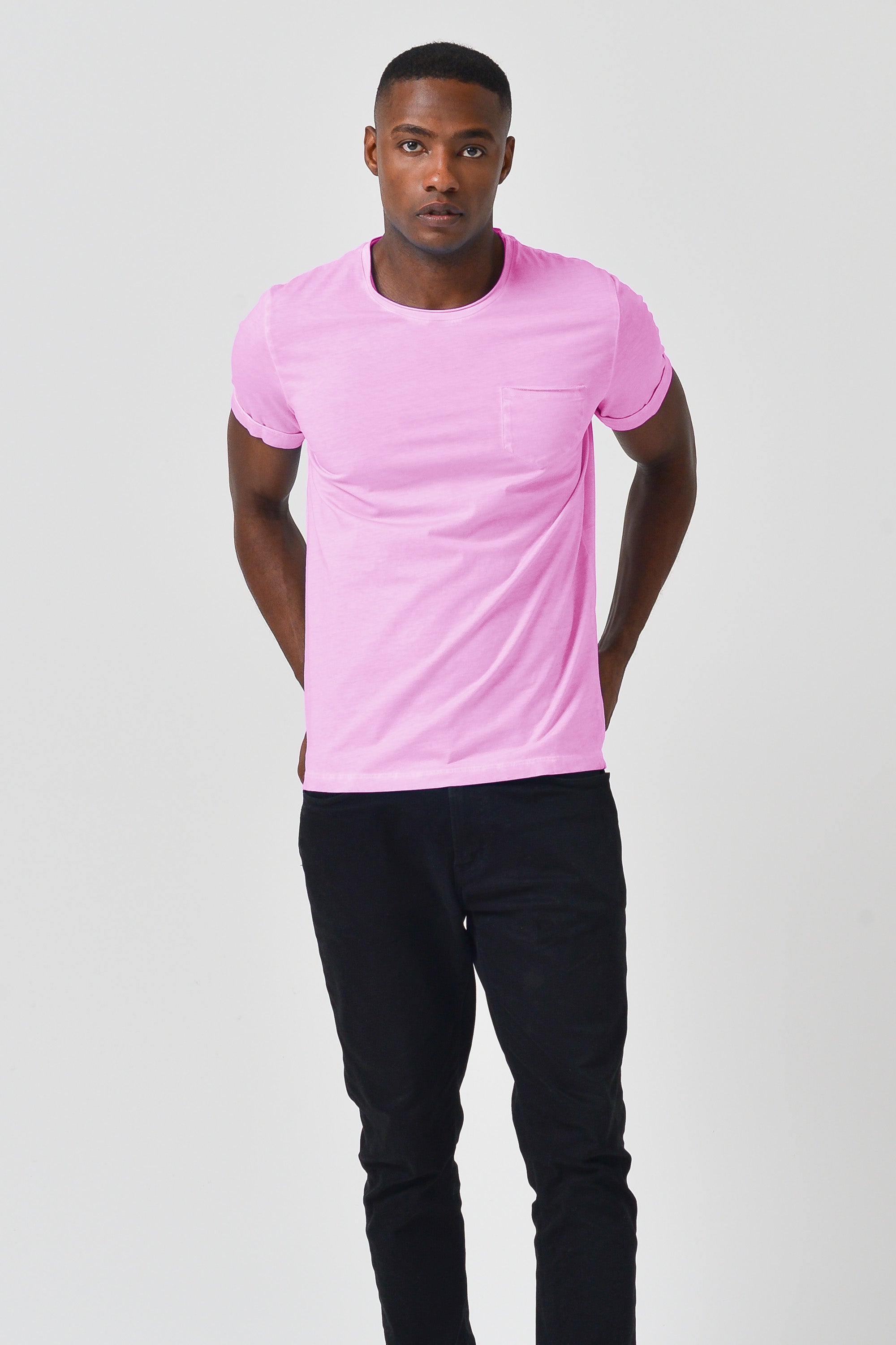 Plain Pocket Cotton T-Shirt - Candy