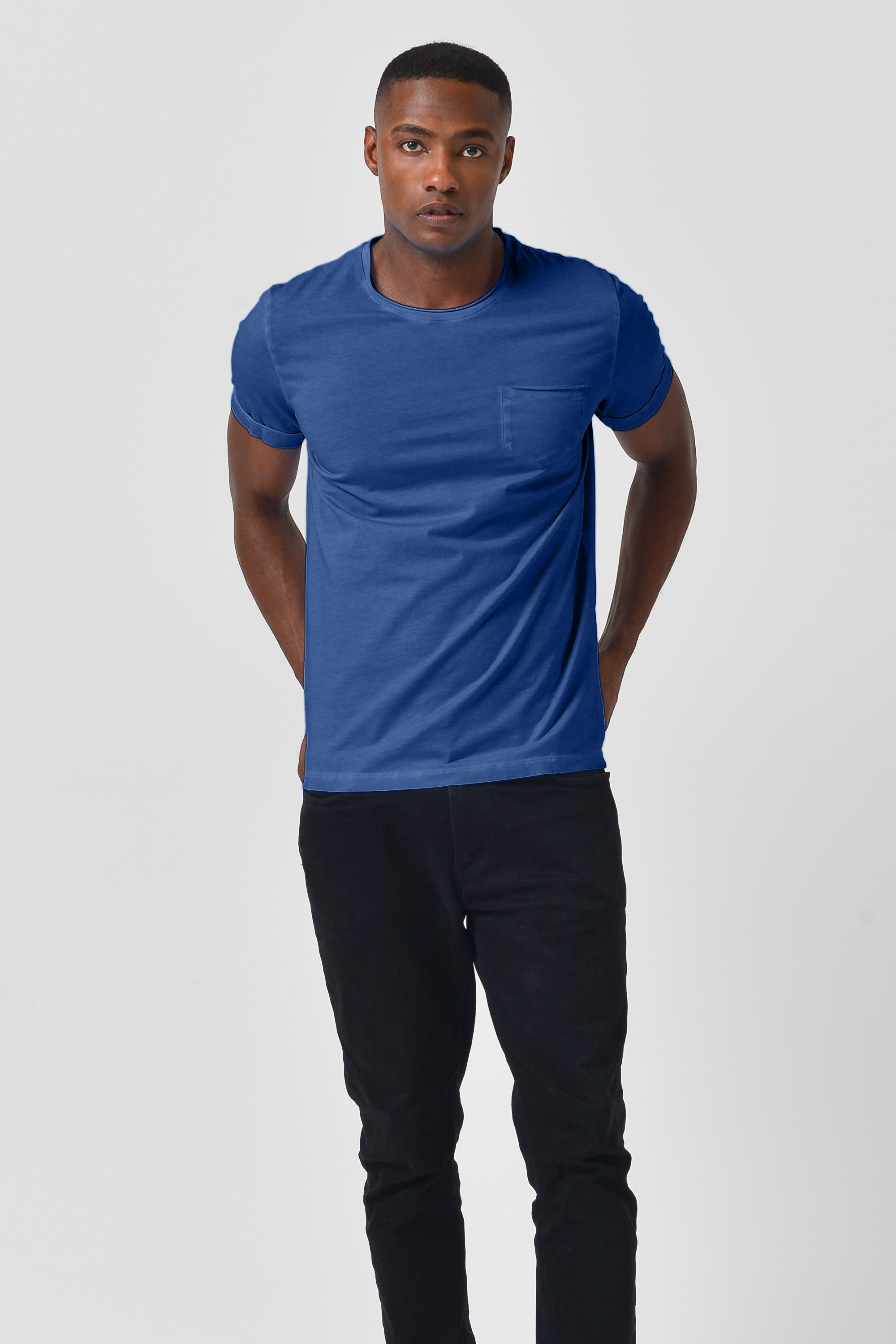 Plain Pocket Cotton T-Shirt - Pacific