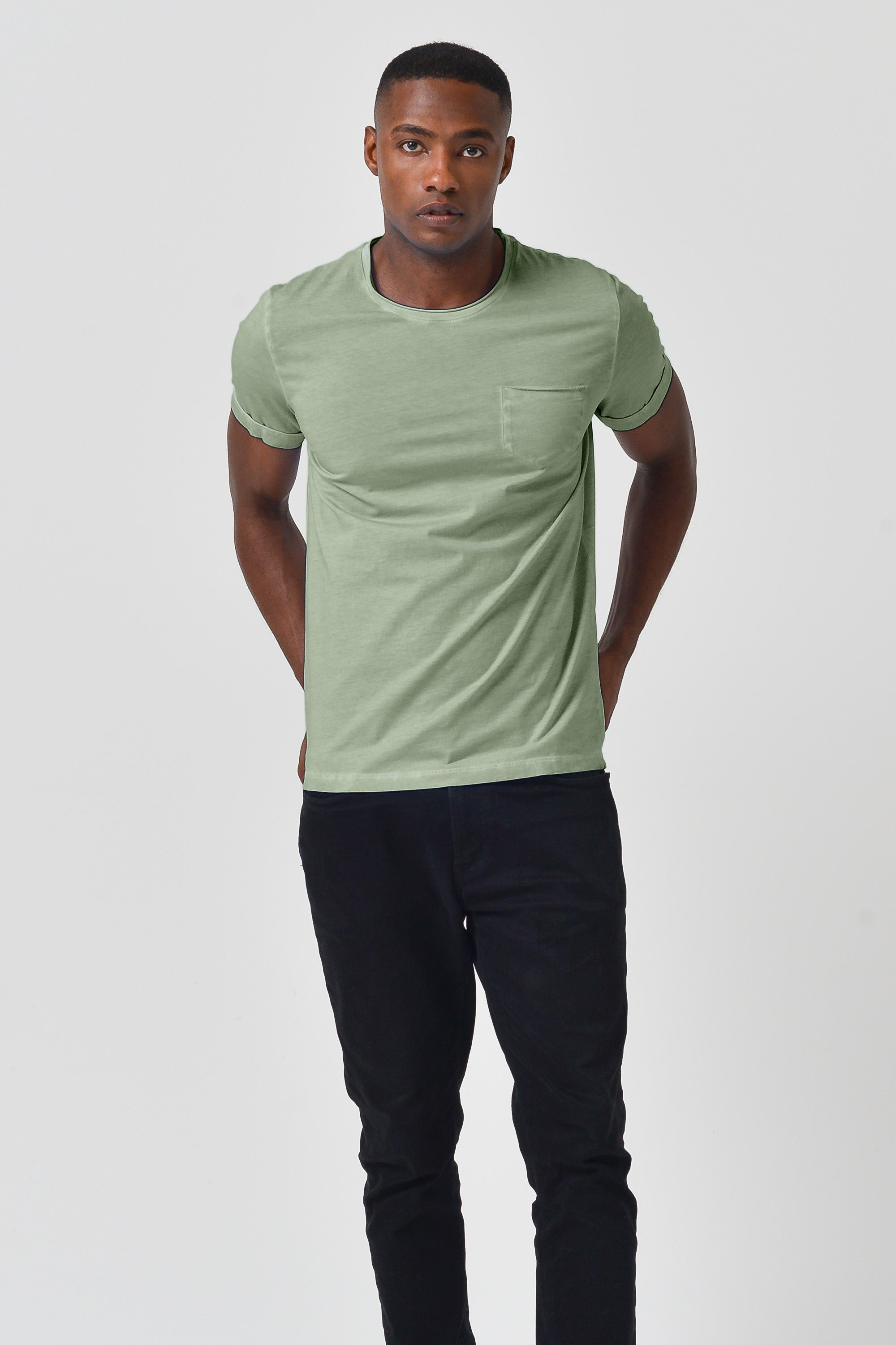 Plain Pocket Cotton T-Shirt - Palm