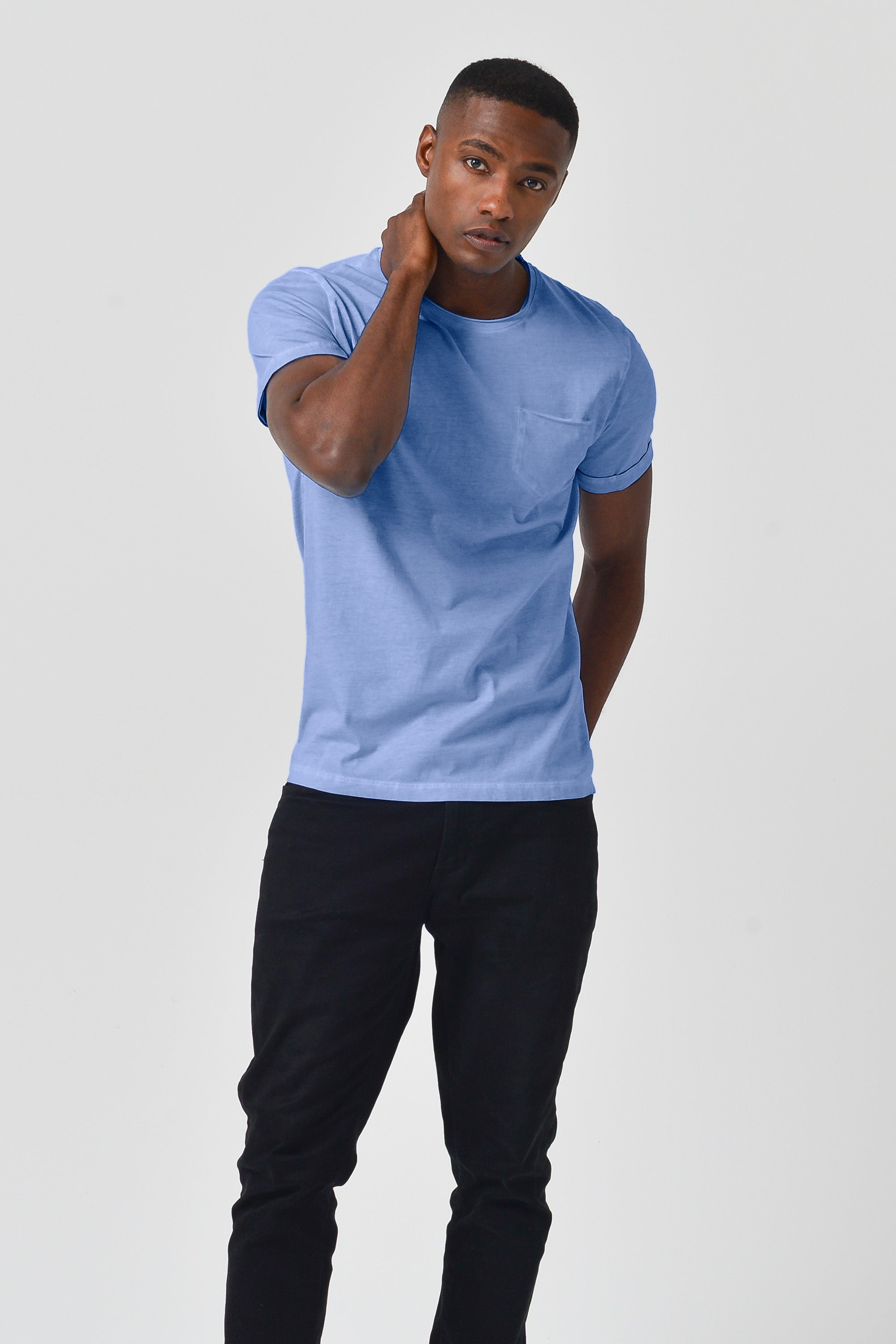 Plain Pocket Cotton T-Shirt - Bay