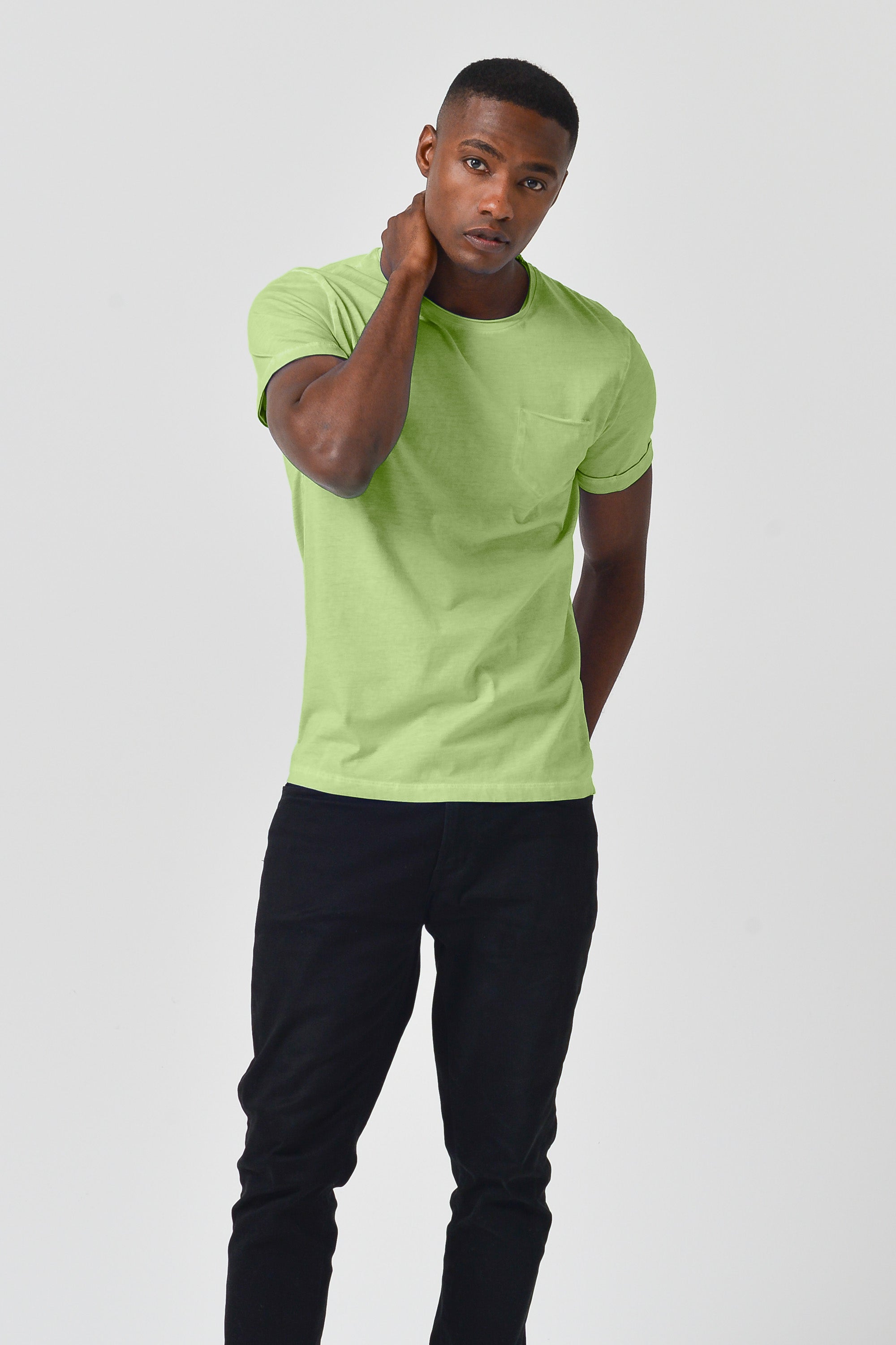 Plain Pocket Cotton T-Shirt - Kiwi