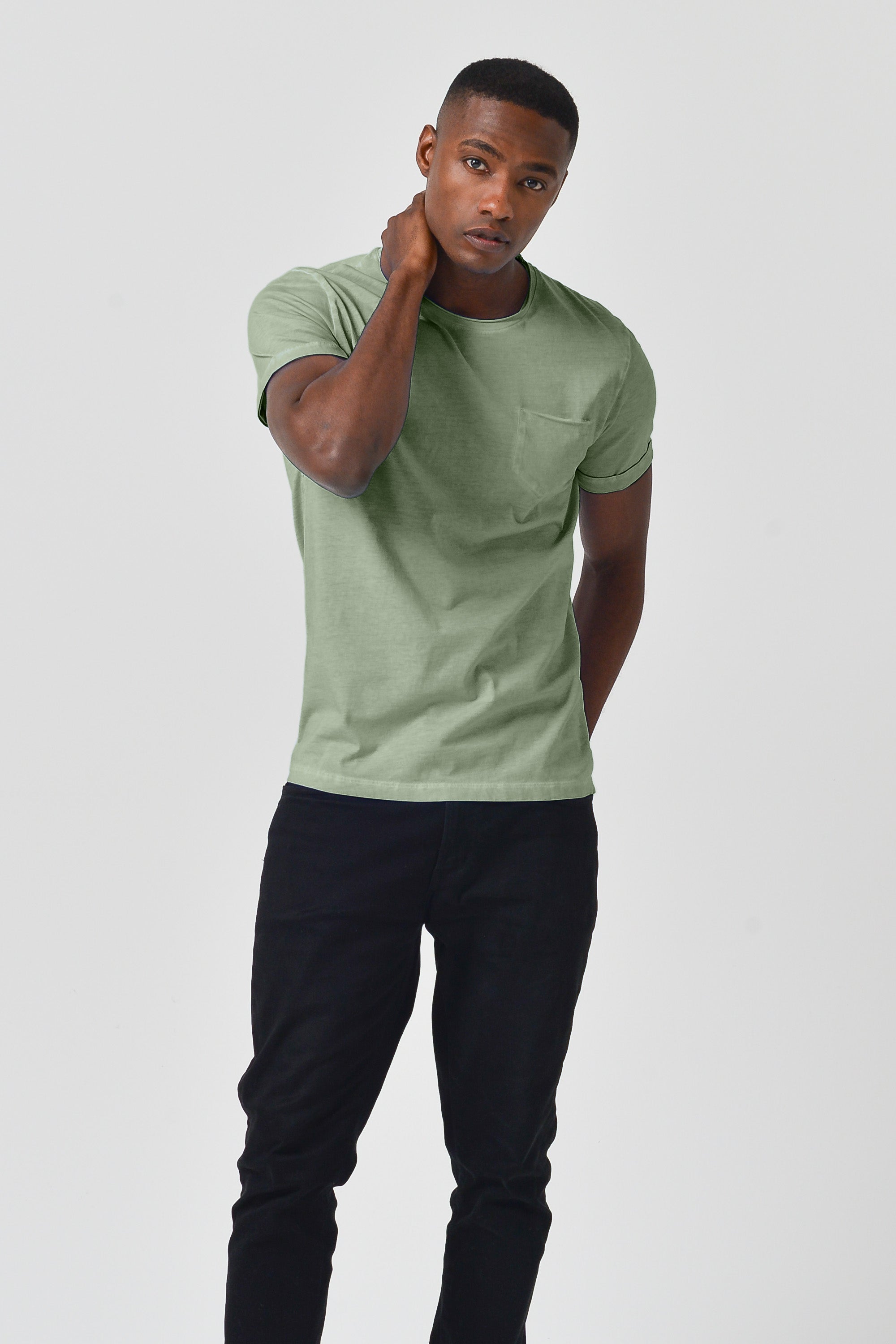 Plain Pocket Cotton T-Shirt - Palm