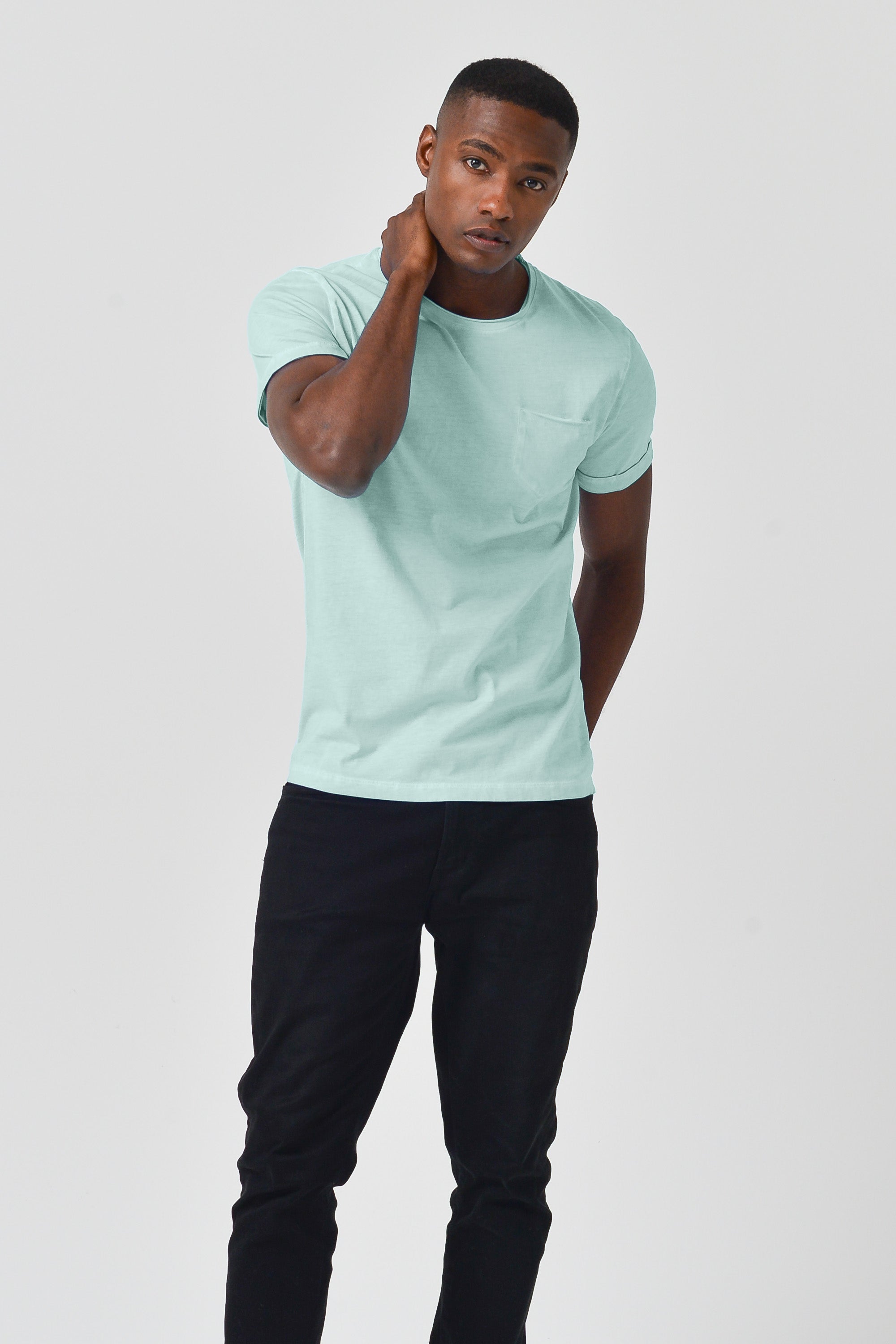 Plain Pocket Cotton T-Shirt - Tahiti