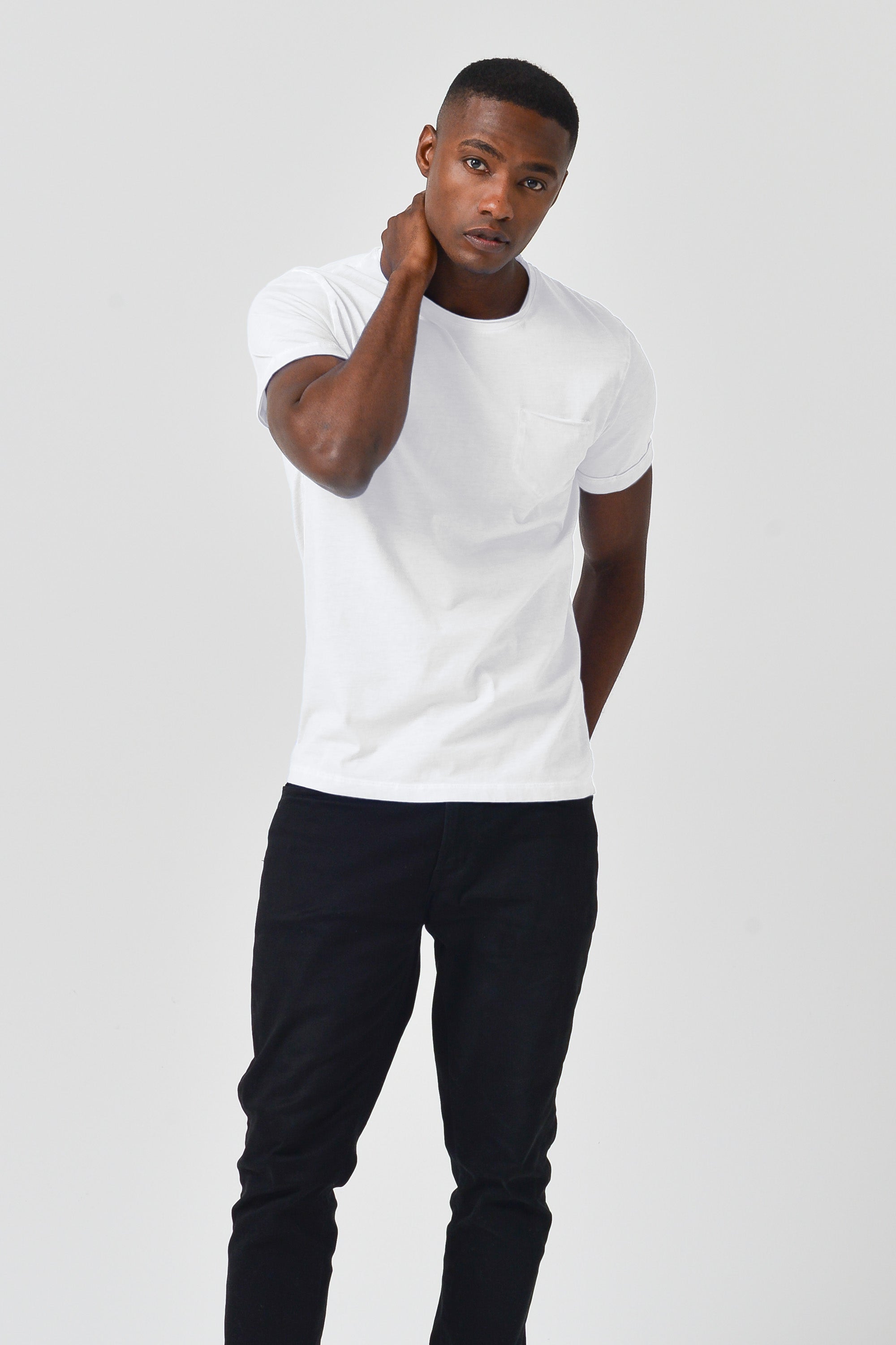 Plain Pocket Cotton T-Shirt - White