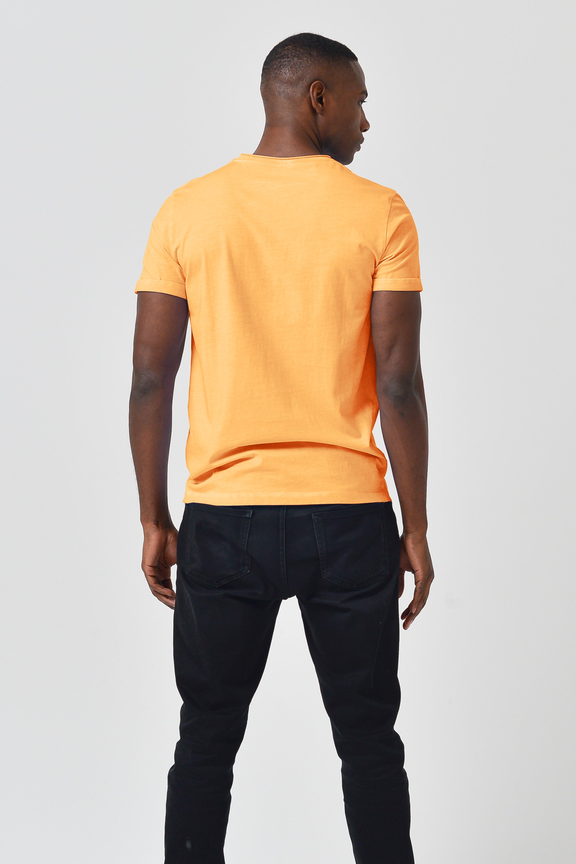 Plain Pocket Cotton T-Shirt - Apricot