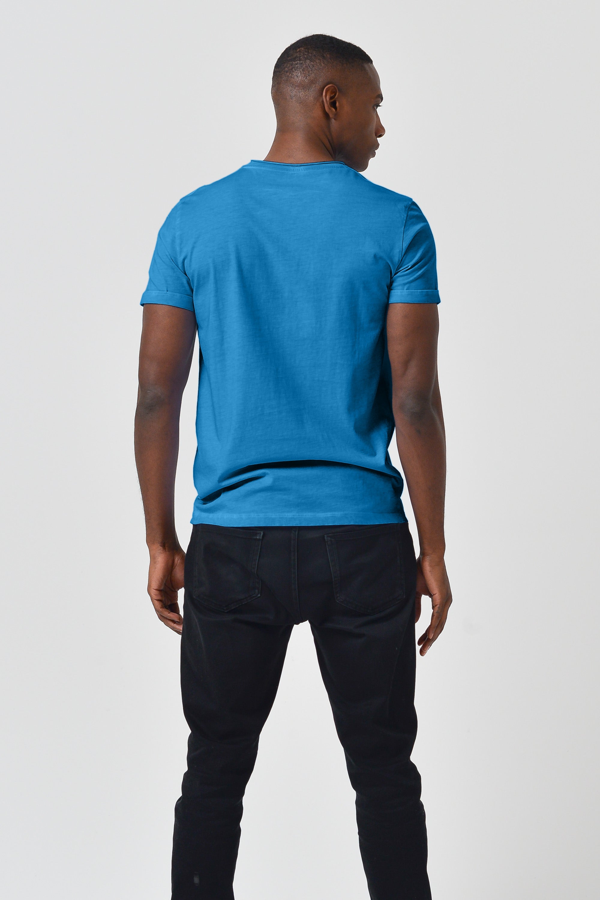 Plain Pocket Cotton T-Shirt - Mistral