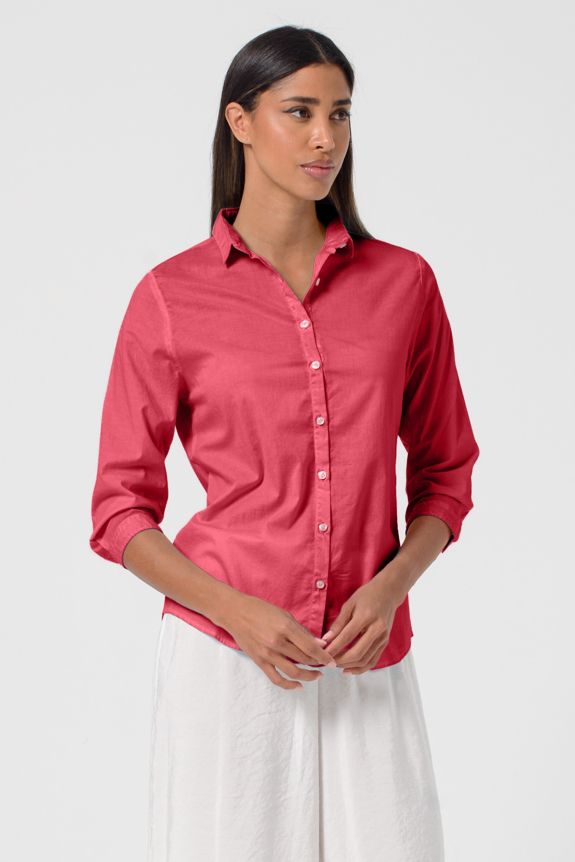 Valerie Poplin Shirt - Geranio