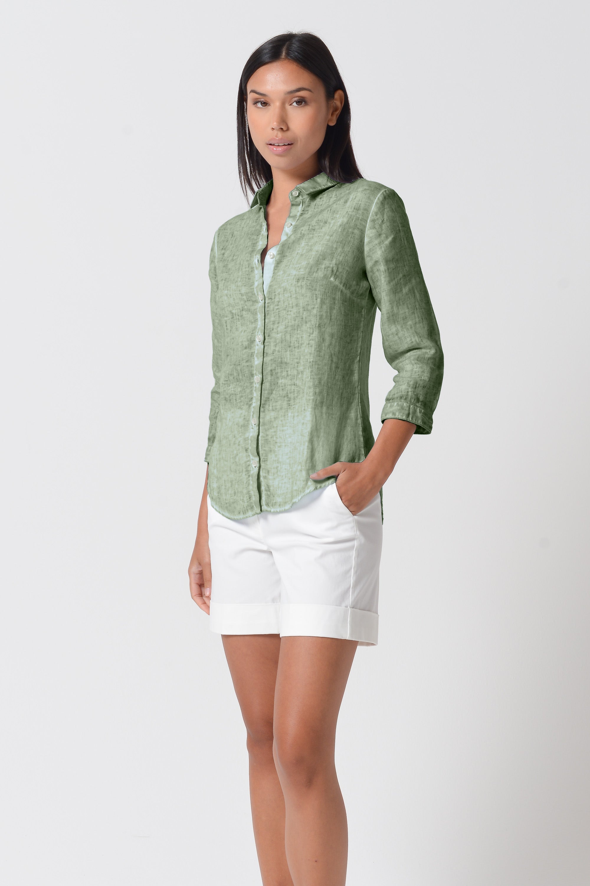 Valerie Shirt in Linen - Palm