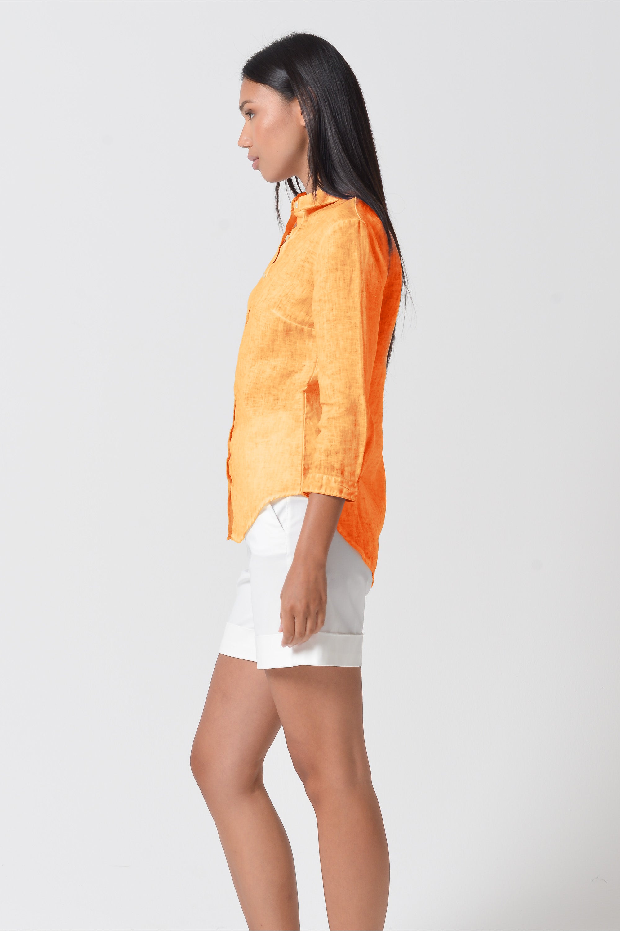 Camicia Valerie in Lino - Albicocca