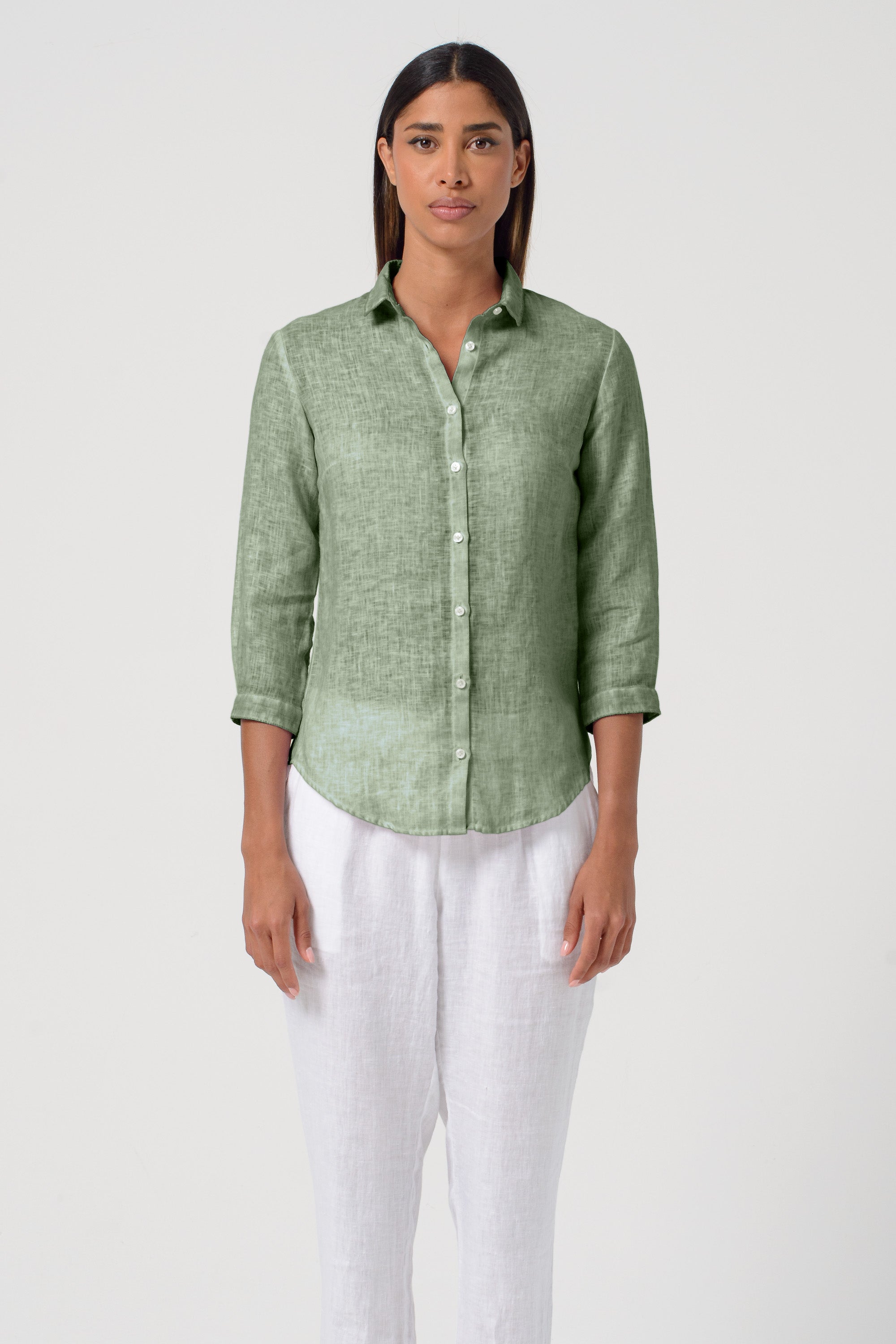 Valerie Linen Shirt - Palm