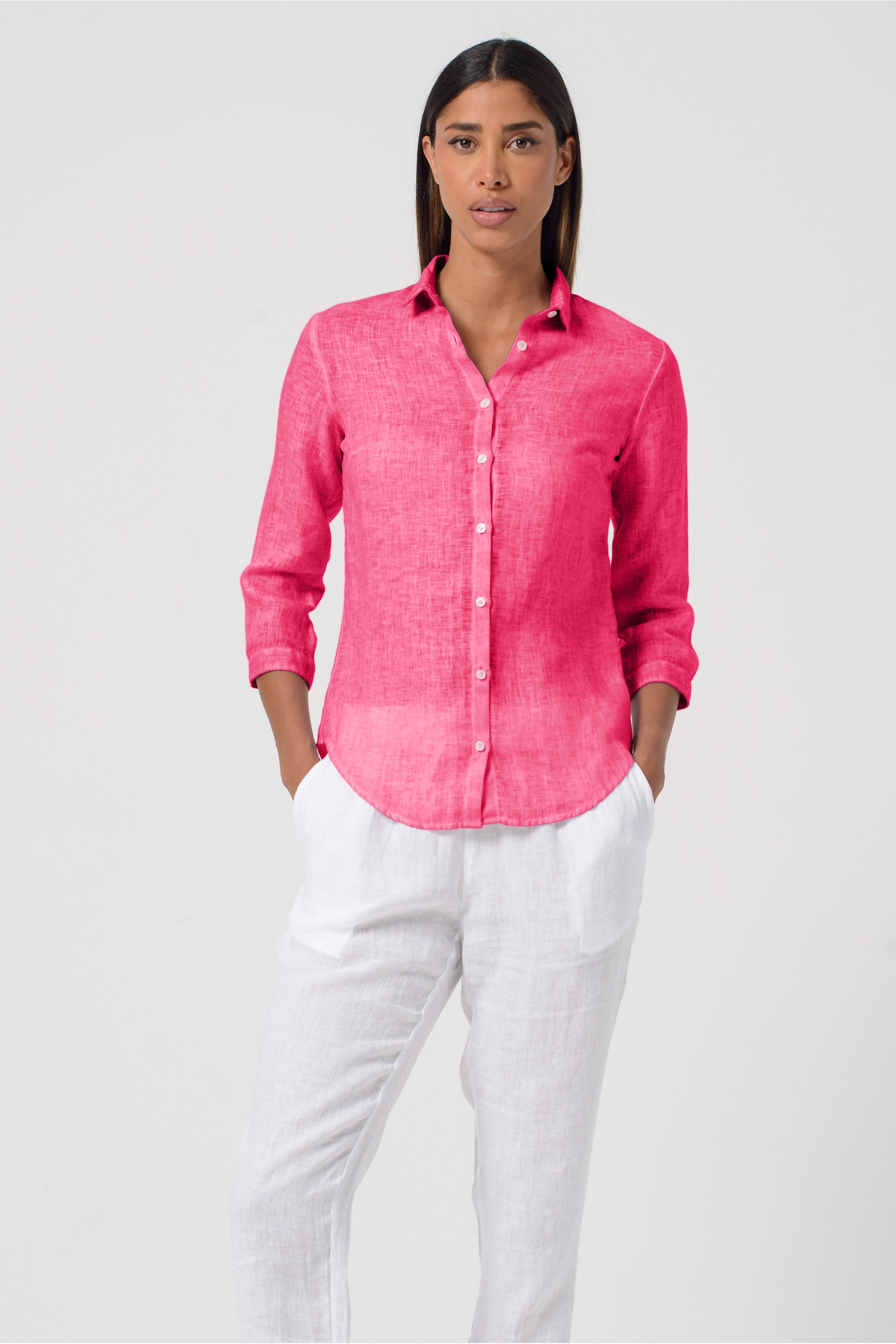 Camicia Valerie in Lino – Fragola
