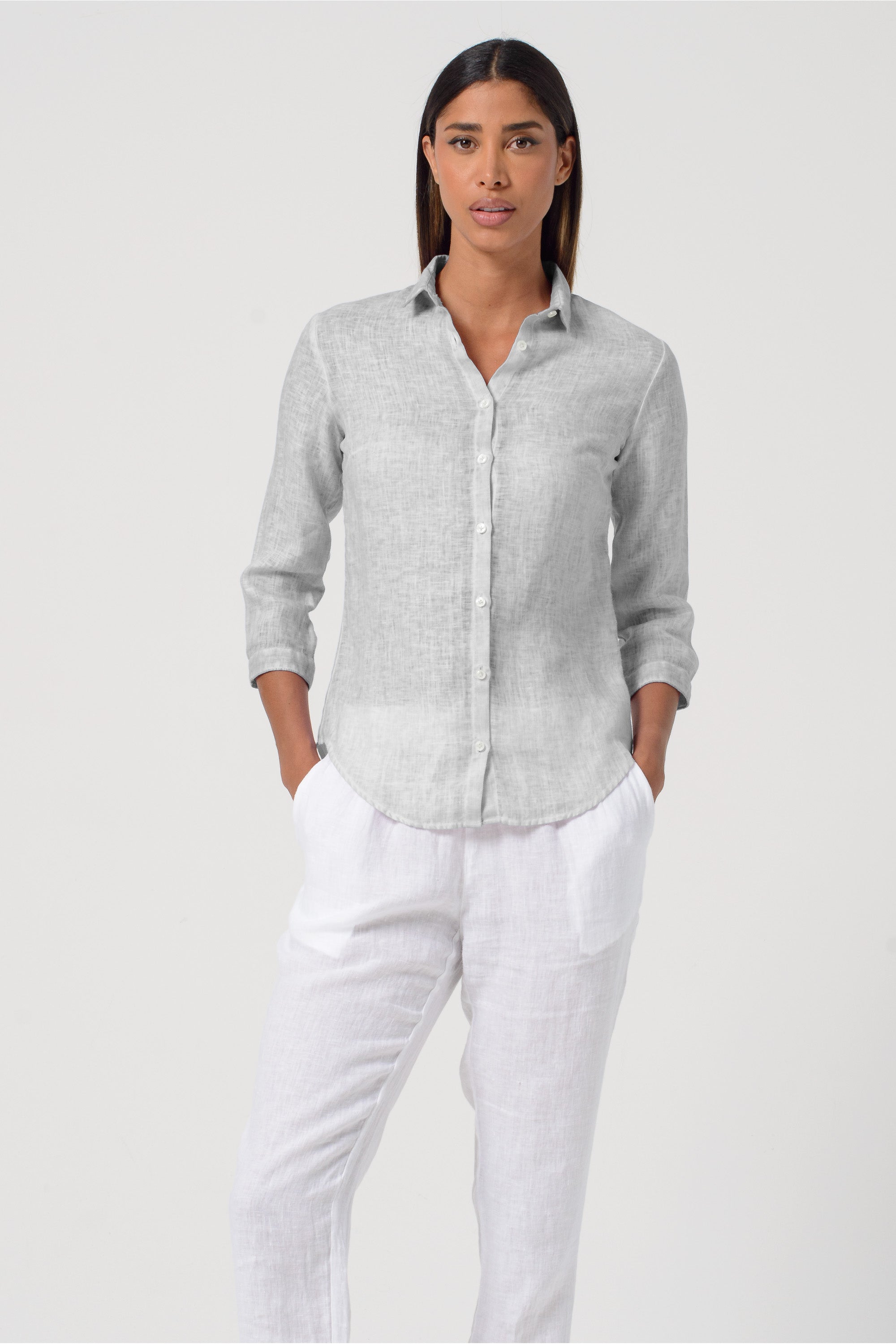 Camicia Valerie in Lino - Marmo