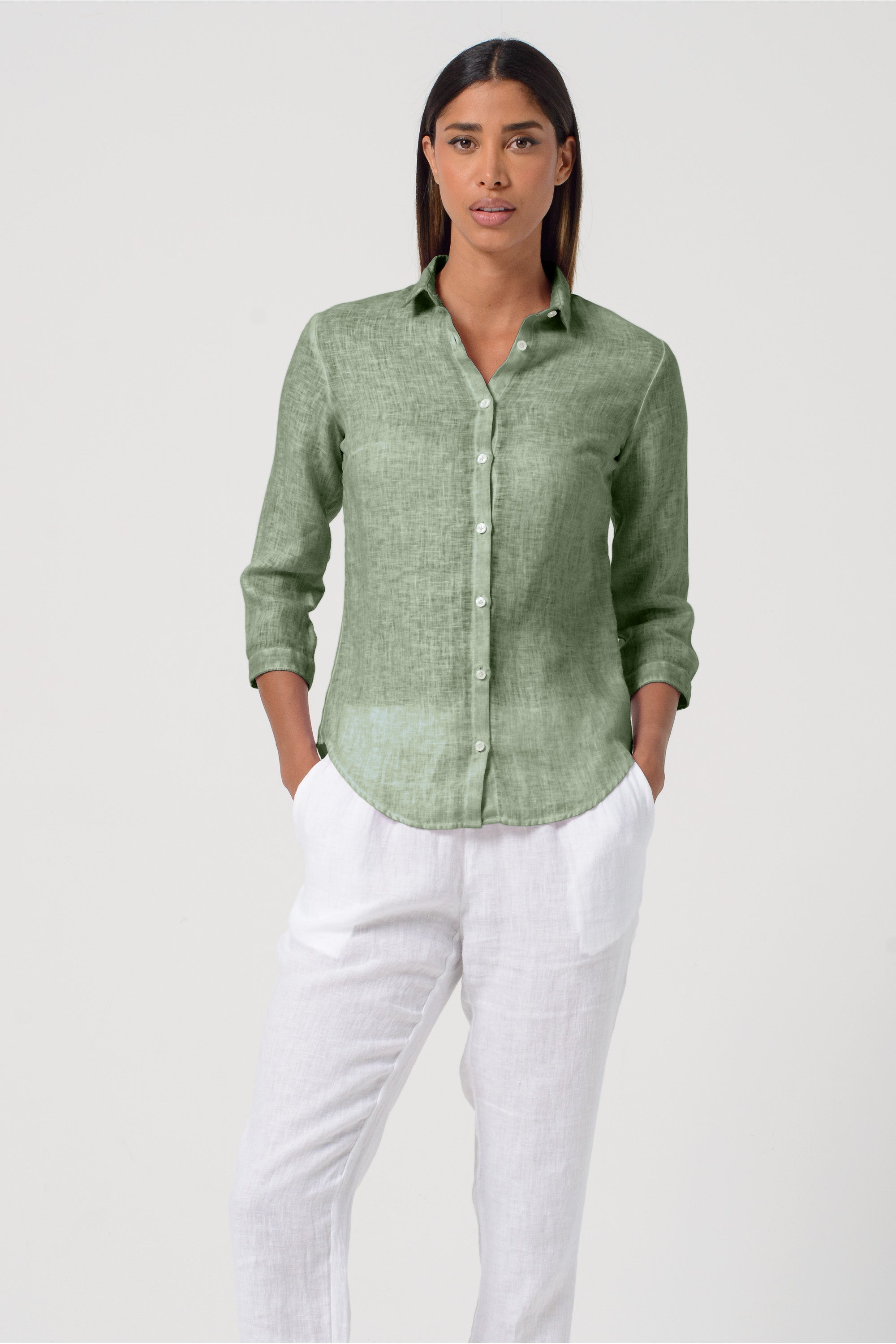 Valerie Linen Shirt - Palm