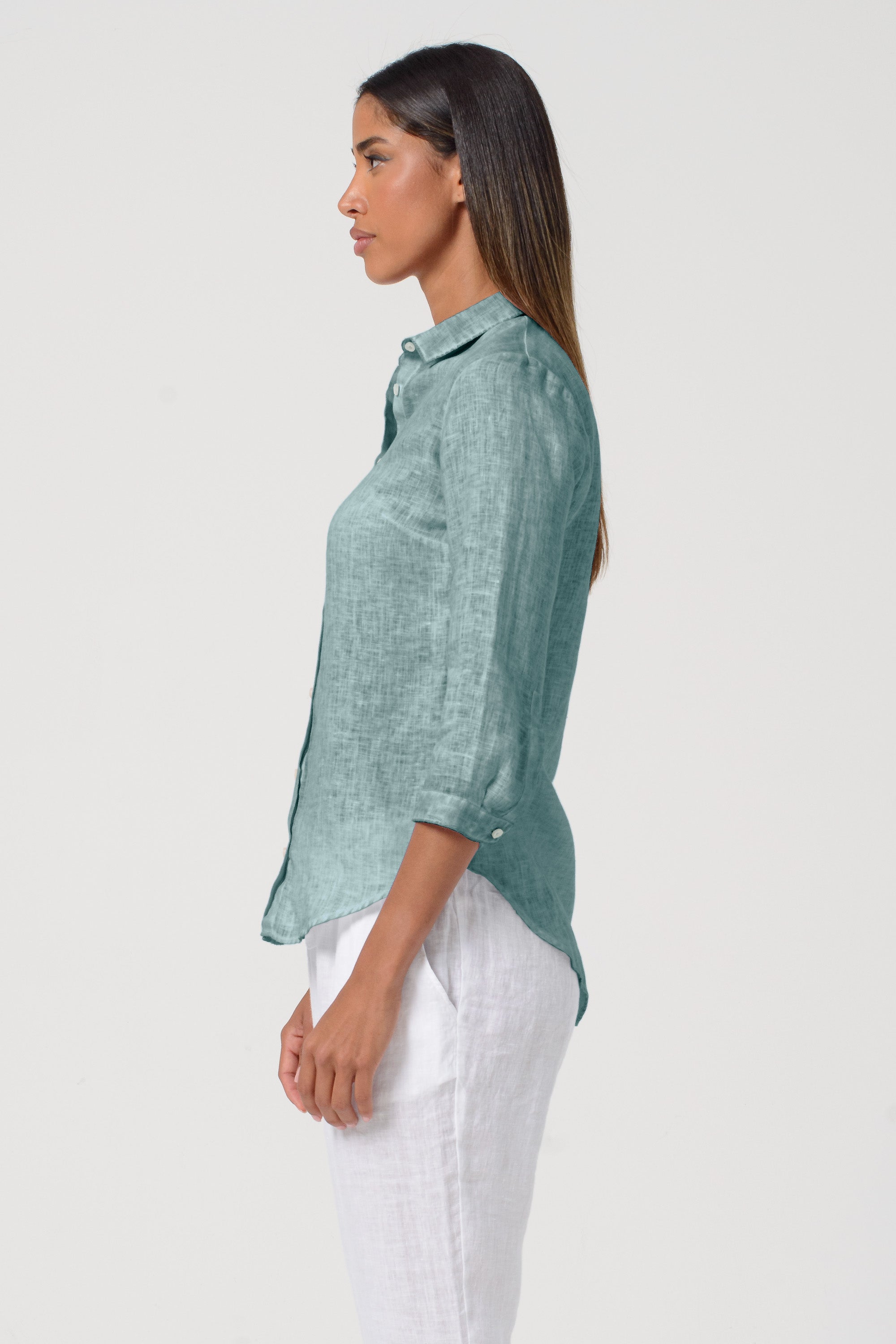 Valerie Shirt in Linen - Shark