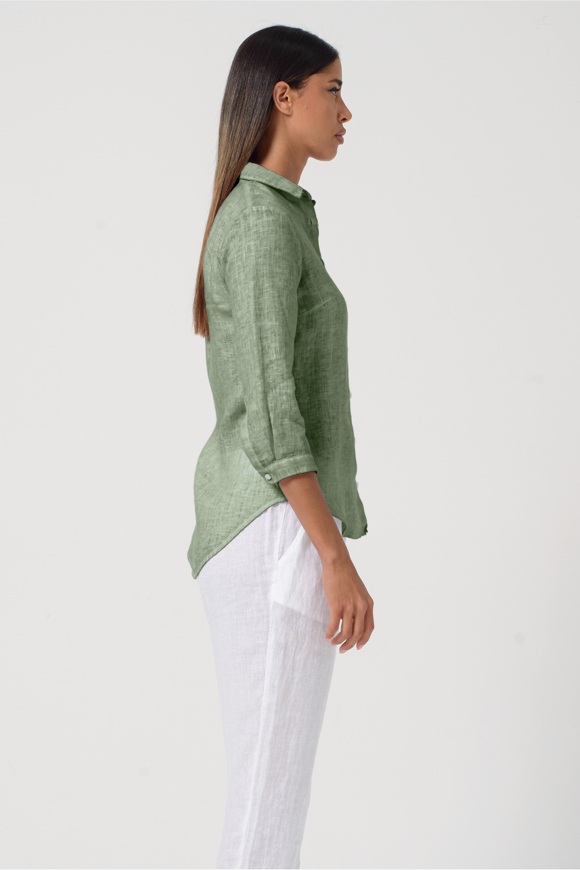 Valerie Linen Shirt - Palm