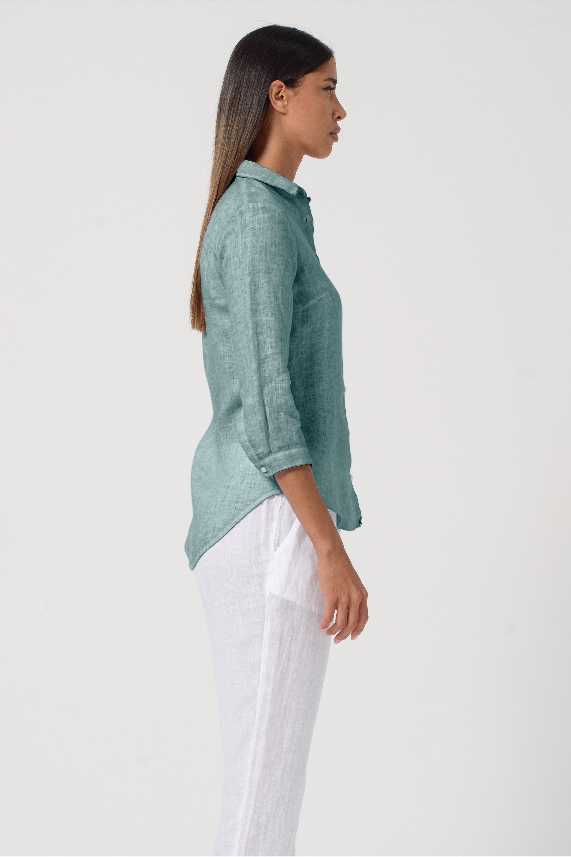 Valerie Shirt in Linen - Shark